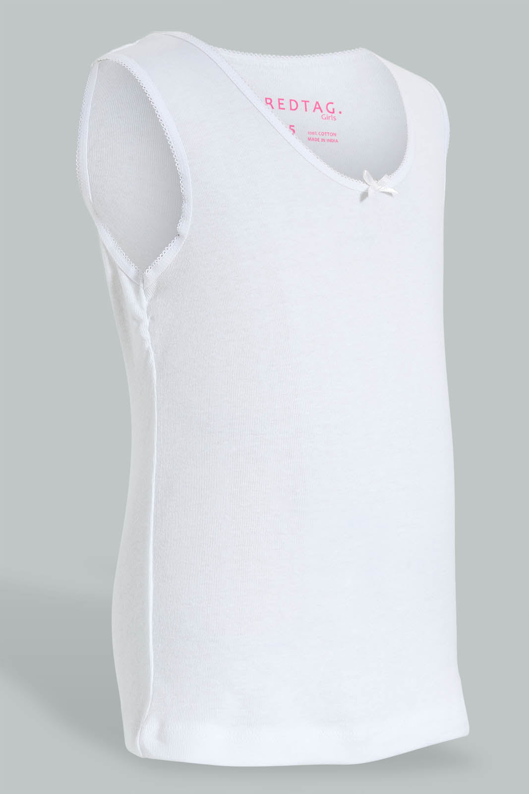 Redtag-White-Assorted-3-Pack-Solid-Vest-Vests-Girls-2 to 8 Years