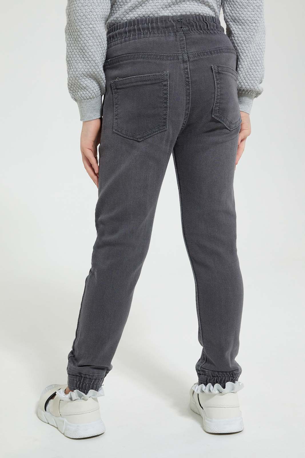 Redtag-Grey-Knit-Denim-Jogger-Colour:Grey,-Filter:Girls-(2-to-8-Yrs),-Girls-Jeans,-New-In,-New-In-GIR,-Non-Sale,-Section:Kidswear,-TBL,-W21B-Girls-2 to 8 Years