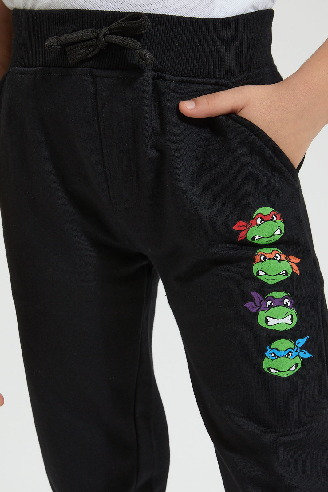 Black Ninja And Turtle Printed Jog Pant