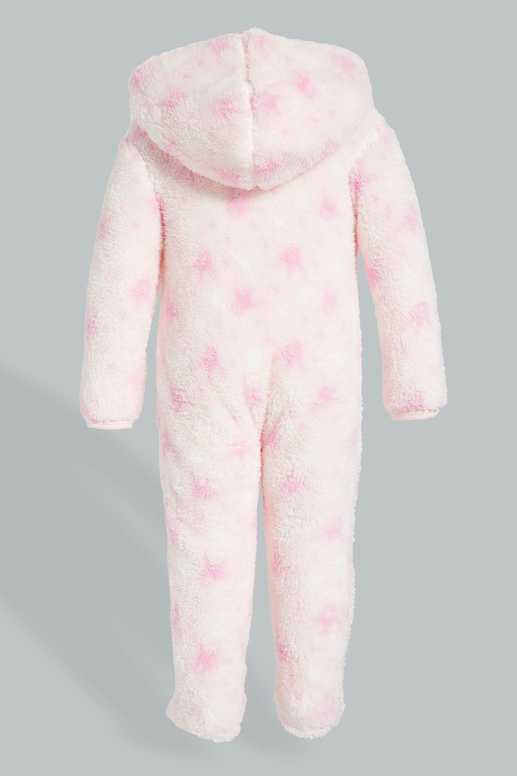 Redtag-Pink-Crown--Hooded-Fluffy-Coat-Coats-Baby-0 to 12 Months