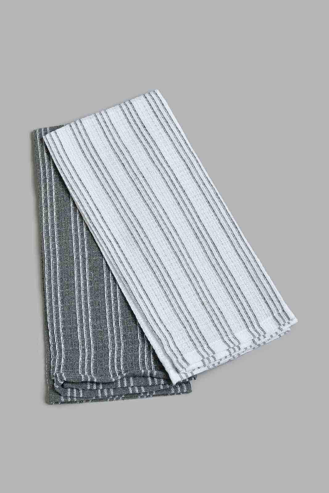 Redtag-Grey-Kitchen-Towel-(4-Piece)-Colour:Grey,-Filter:Home-Dining,-HMW-DIN-Kitchen-Towels,-New-In,-New-In-HMW-DIN,-Non-Sale,-Section:Homewares,-W21B-Home-Dining-