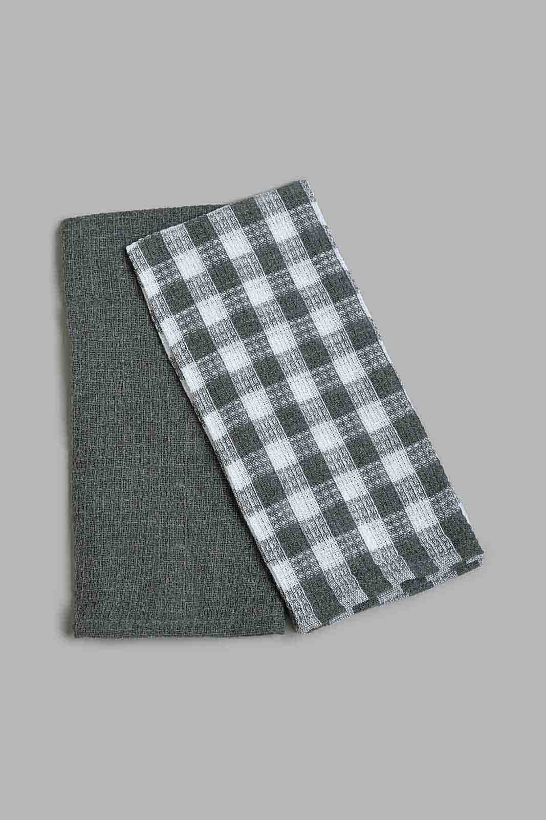 Redtag-Grey-Kitchen-Towel-(4-Piece)-Colour:Grey,-Filter:Home-Dining,-HMW-DIN-Kitchen-Towels,-New-In,-New-In-HMW-DIN,-Non-Sale,-Section:Homewares,-W21B-Home-Dining-