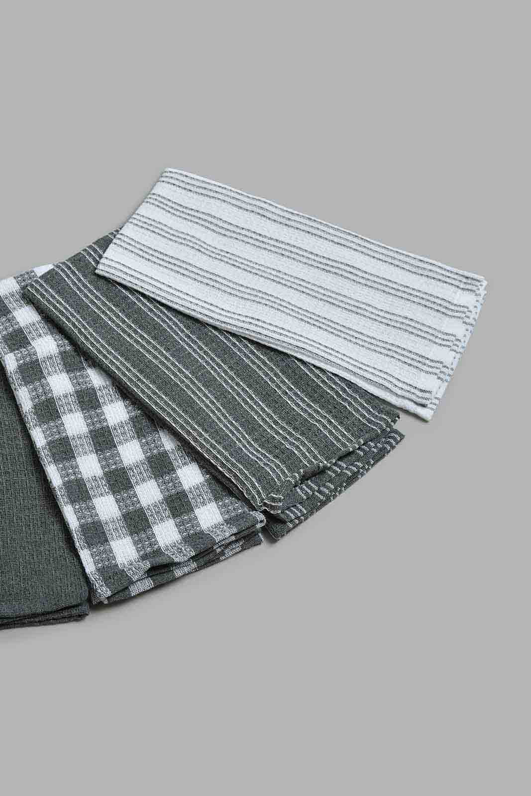 Redtag-Grey-Kitchen-Towel-(4-Piece)-Colour:Grey,-Filter:Home-Dining,-HMW-DIN-Kitchen-Towels,-New-In,-New-In-HMW-DIN,-Non-Sale,-Section:Homewares,-W21B-Home-Dining-