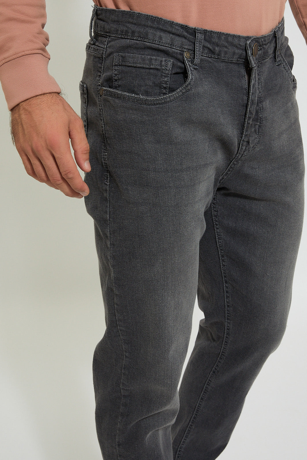 Men Charcoal 5-Pockets Jeans