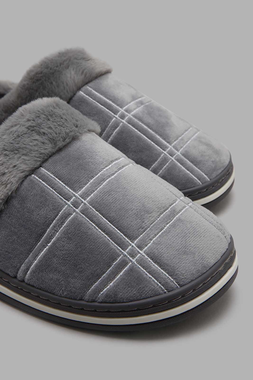 Redtag-Grey-Padded-Mule-Slipper-Mules-Men's-