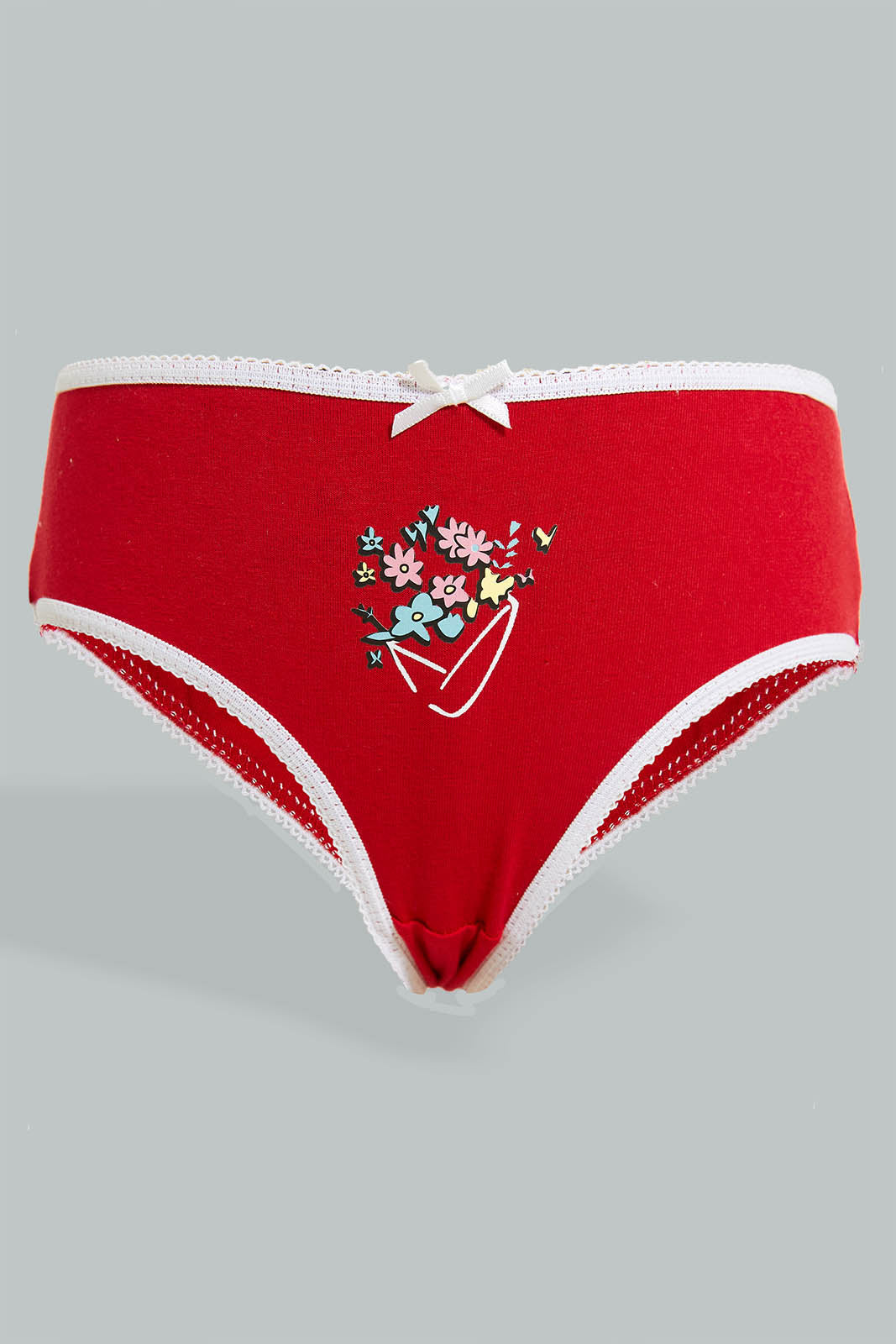 Redtag-Assorted-5-Pc-Pack-Printed-Briefs-Briefs-Girls-2 to 8 Years