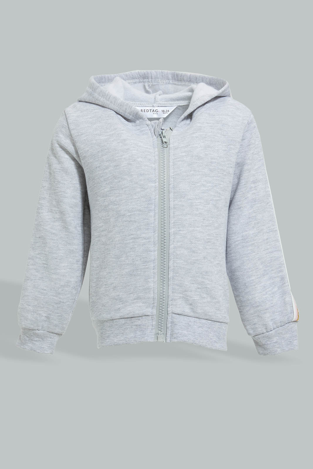 Redtag-Grey-Zipper-Jog-Suit-With-Side-Tape-Colour:Grey,-Filter:Infant-Girls-(3-to-24-Mths),-Infant-Girls-Sets,-New-In,-New-In-ING,-Non-Sale,-Section:Kidswear,-W21A-Infant-Girls-3 to 24 Months