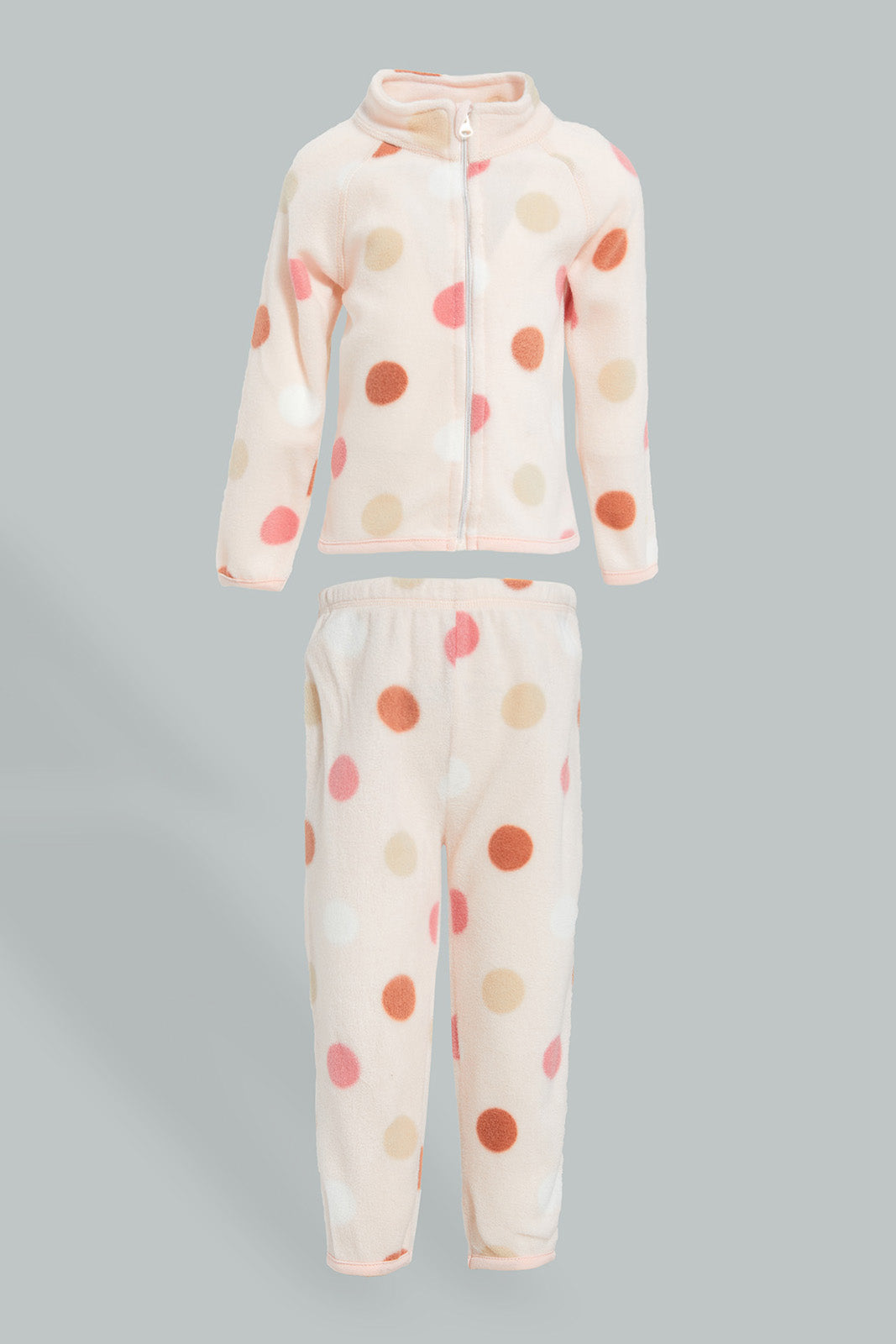 Redtag-Ing-Pink-Fleece-Printed-Jogsuit-Jog-Sets-Infant-Girls-3 to 24 Months