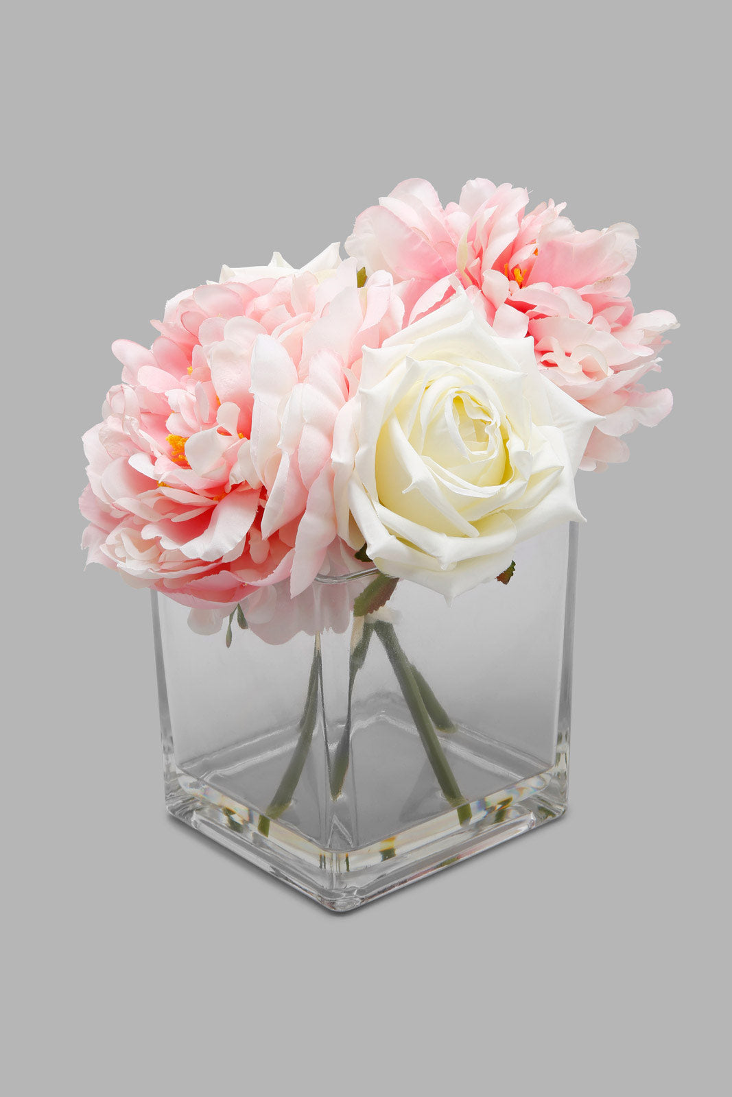 Redtag-Pink-Artificial-Rose-in-Glass-Vase-Colour:Pink,-Filter:Home-Decor,-HMW-HOM-Plants-&-Flowers,-New-In,-New-In-HMW-HOM,-Non-Sale,-Section:Homewares,-W21B-Home-Decor-