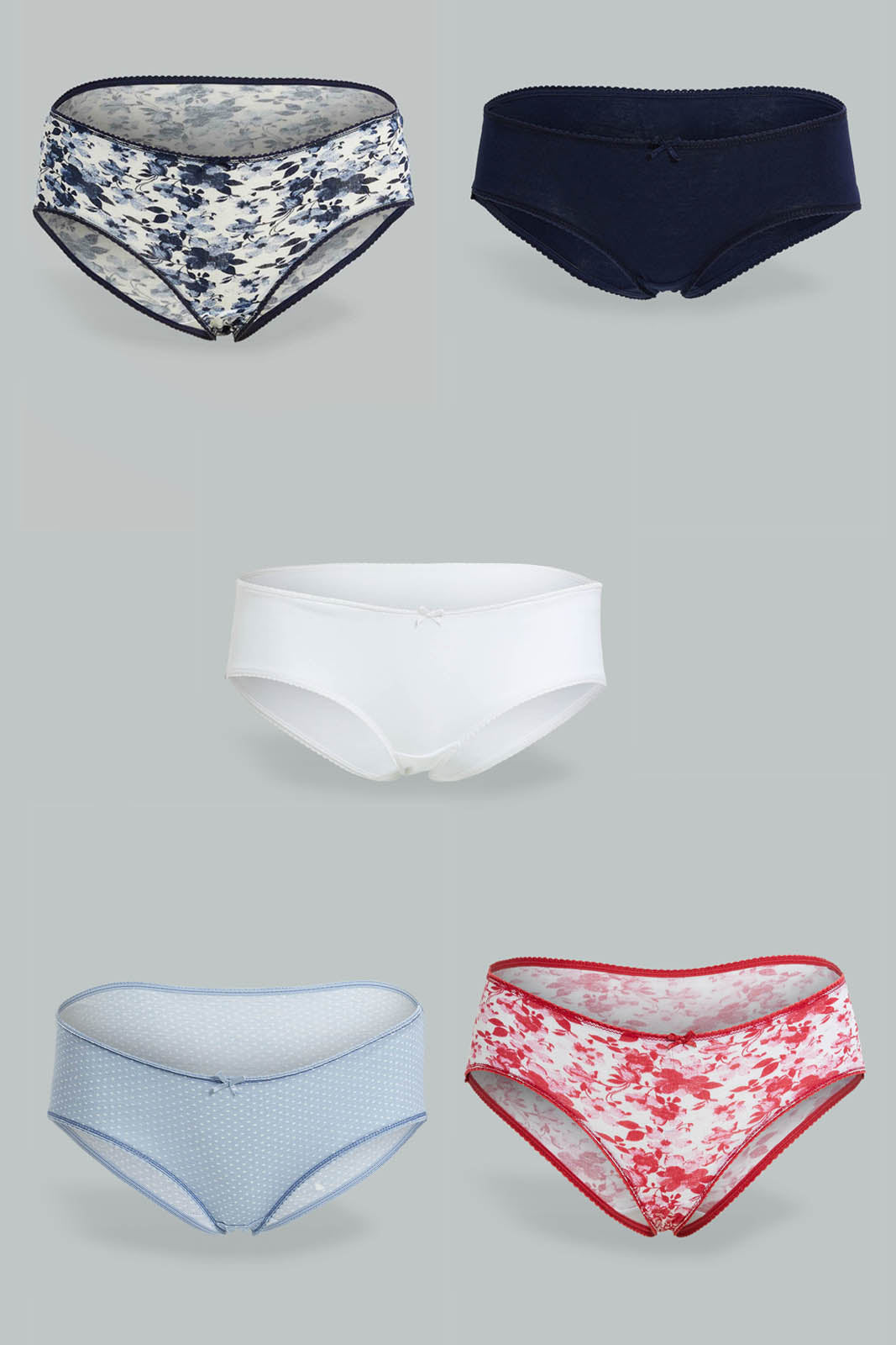 Redtag-Assorted-Print-/-Plain-Boyleg-Brief-(5-Pack)-Briefs-Boyleg-Women's-