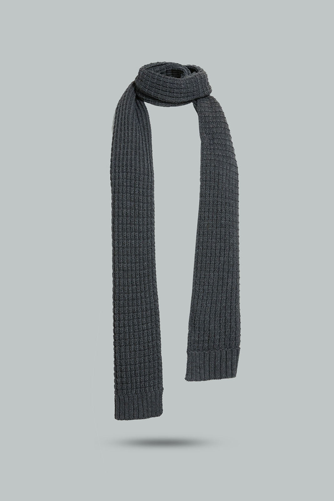 Redtag-Grey-Knitted-Scarf-Scarves-Men's-