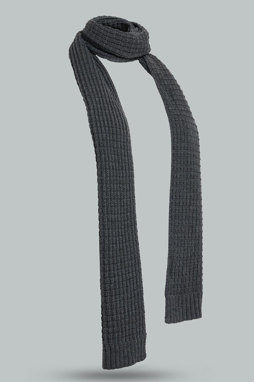 Redtag-Grey-Knitted-Scarf-Scarves-Men's-