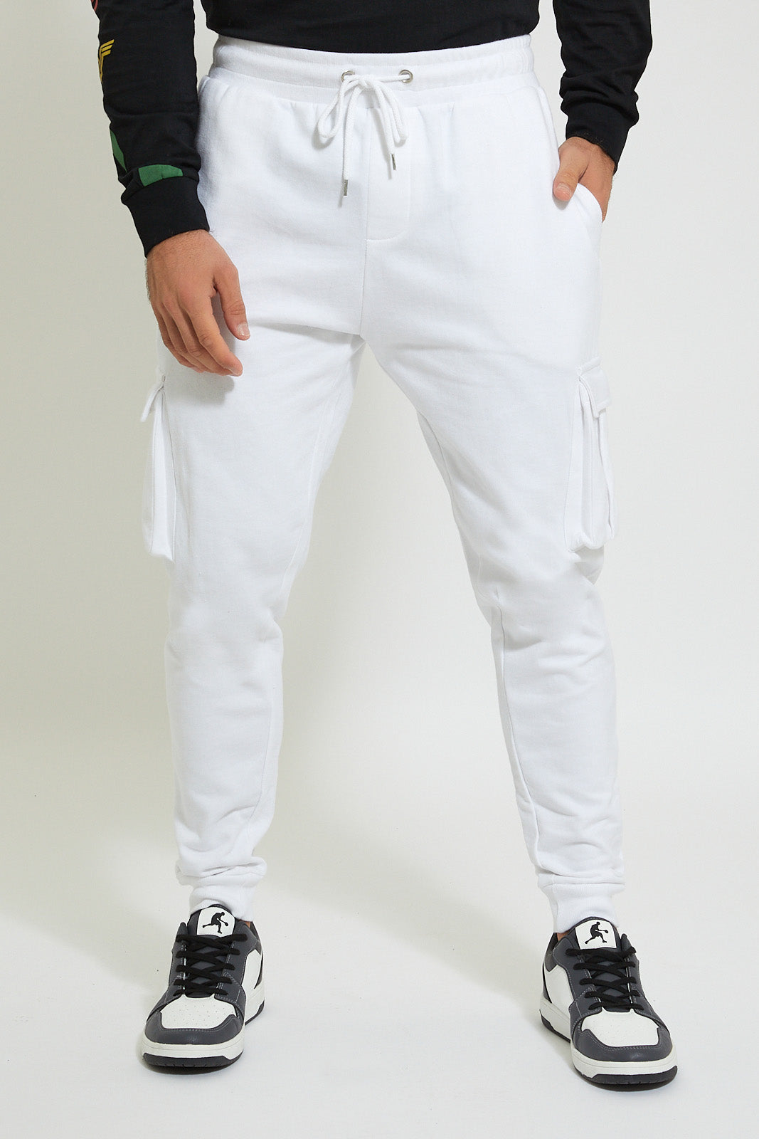 Redtag-White-Printed-Jogger-Joggers-Men's-