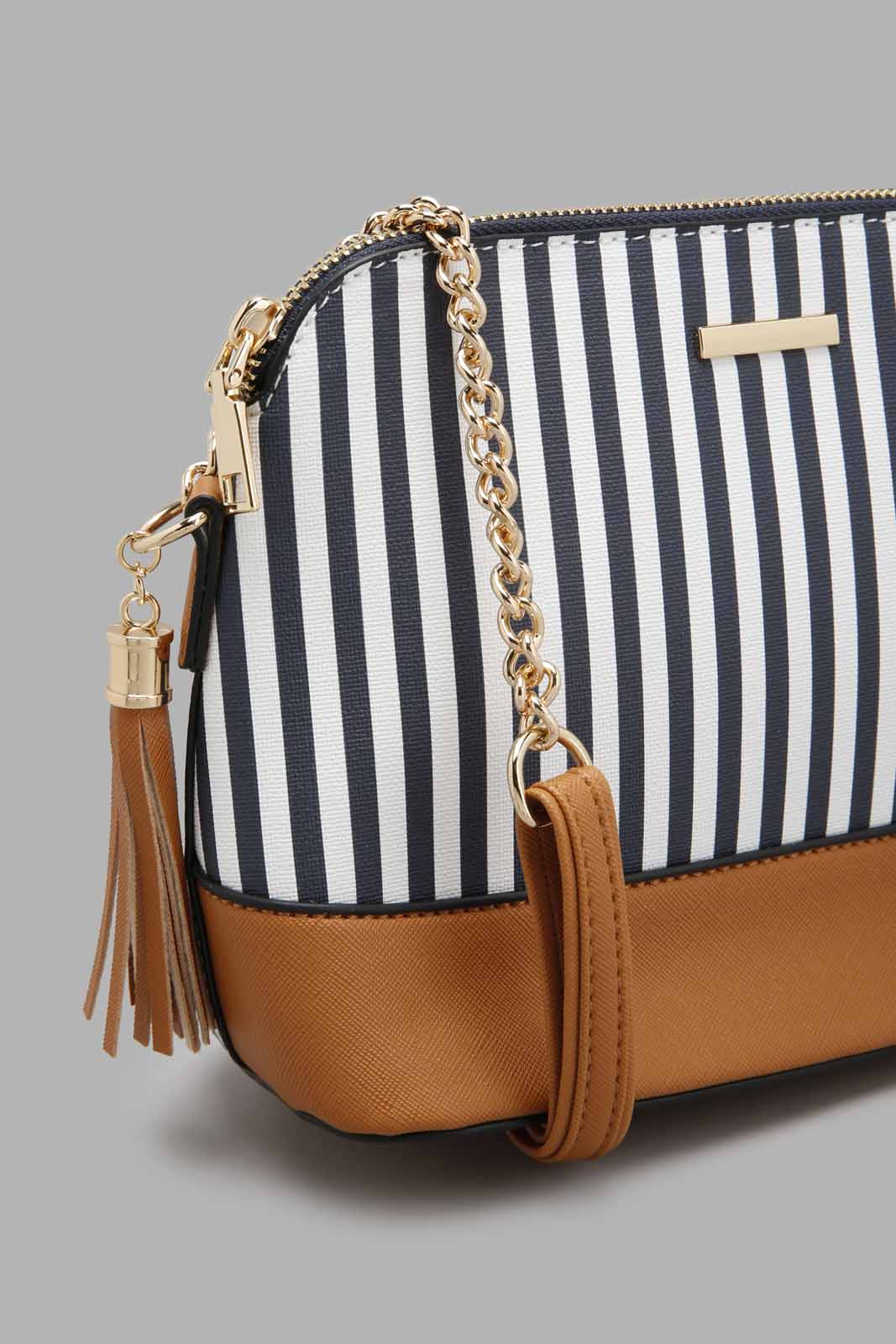 Redtag-White/Navy-Nautical-Strips-With-Tassel-Trim-Cross-Body-Bag-Colour:White,-Filter:Women's-Accessories,-New-In,-New-In-Women-ACC,-Non-Sale,-W21A,-Women-Handbags-Women-
