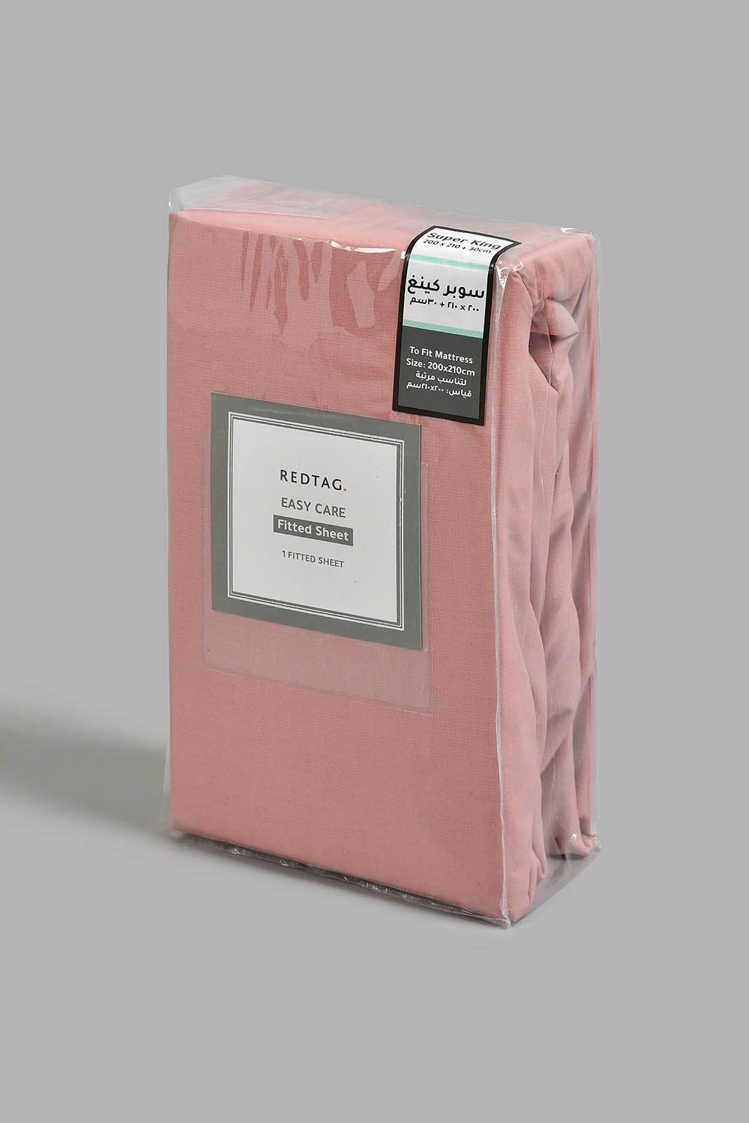 Redtag-Pink-Fitted-Sheet-(Super-King-Size)-Fitted-Sheets-Home-Bedroom-