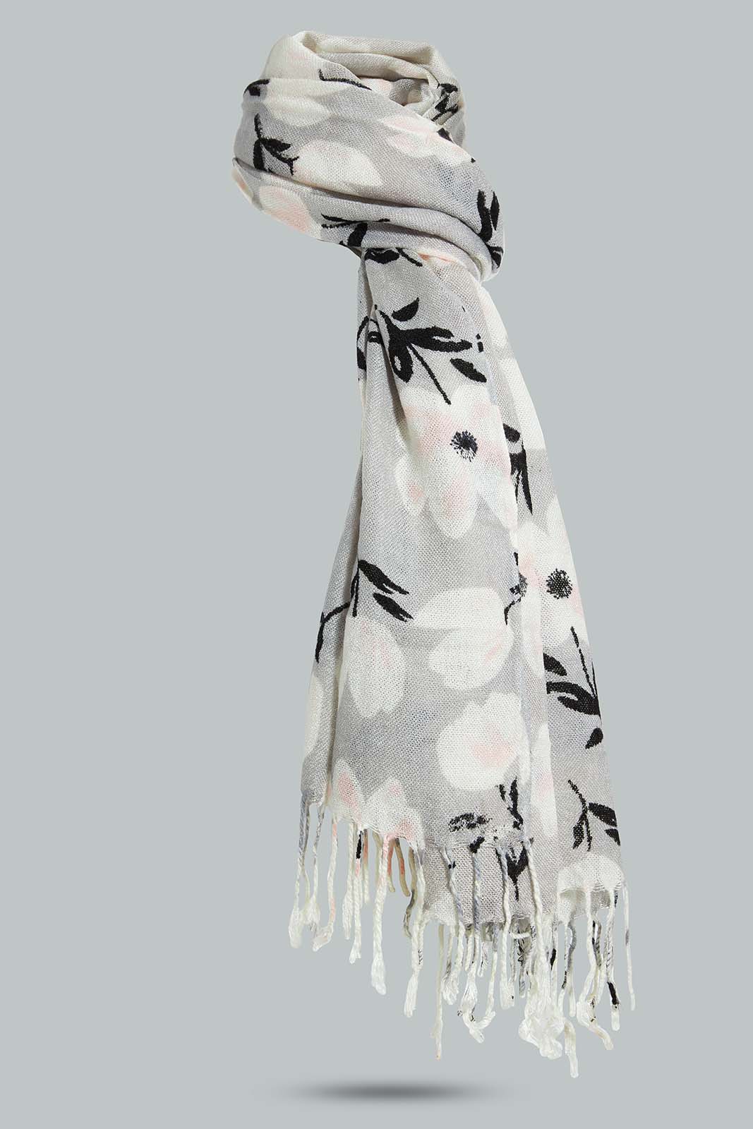 Redtag-Grey-Floral-Printred-Knitted-Scarfs-Scarves-Women-