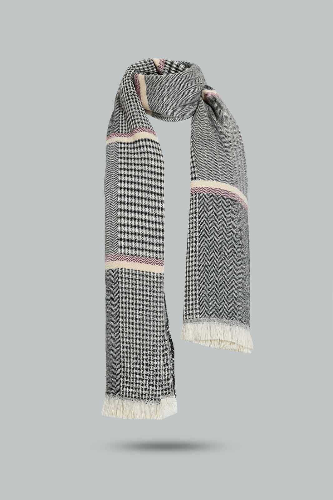 Redtag-Grey-Embellished-Knitted-Scarfs-Scarves-Women-
