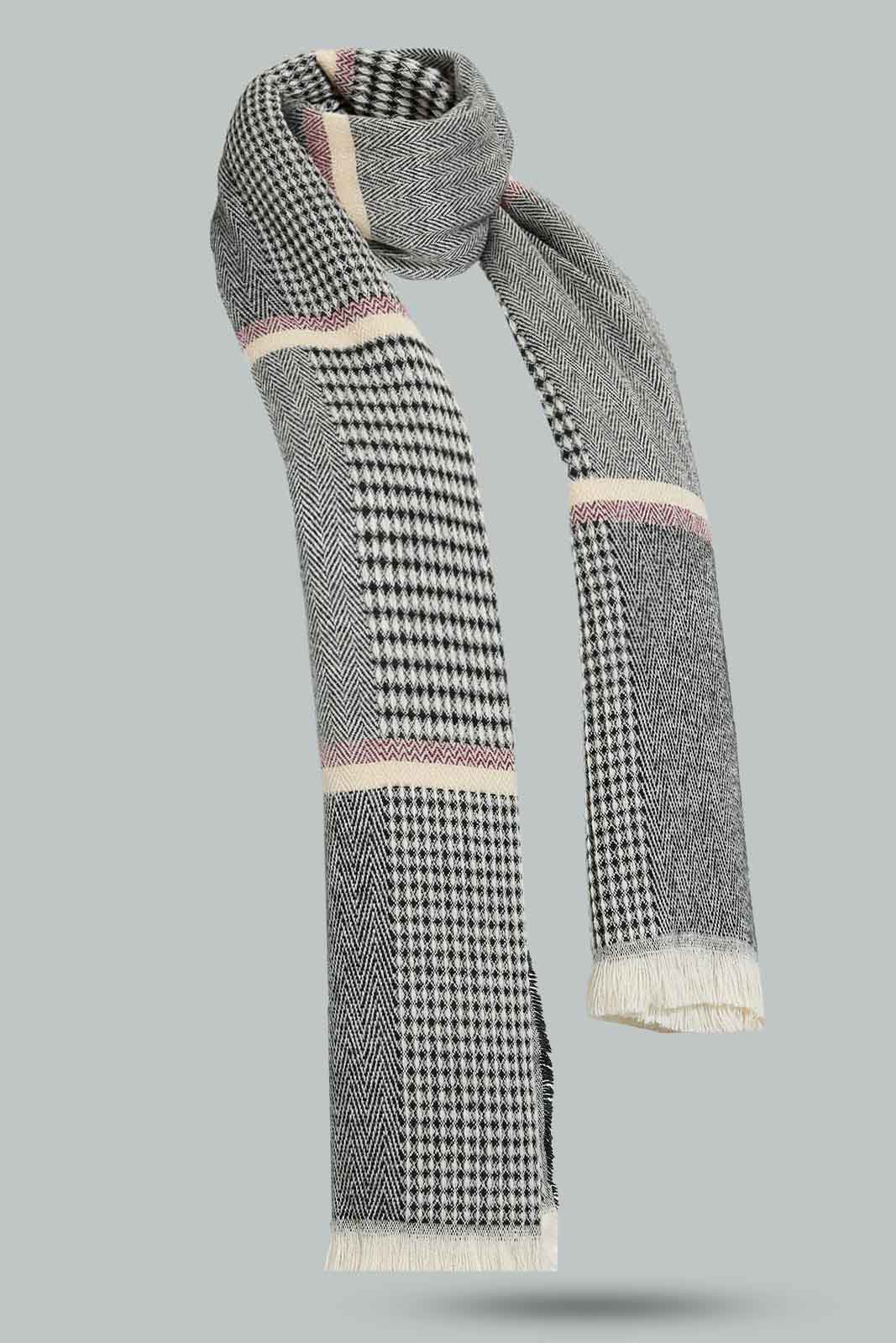 Redtag-Grey-Embellished-Knitted-Scarfs-Scarves-Women-