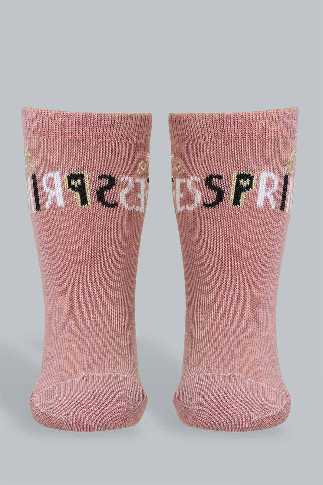 Redtag-Assorted-4-Pack-Socks-Full-Length-Infant-Girls-3 to 24 Months