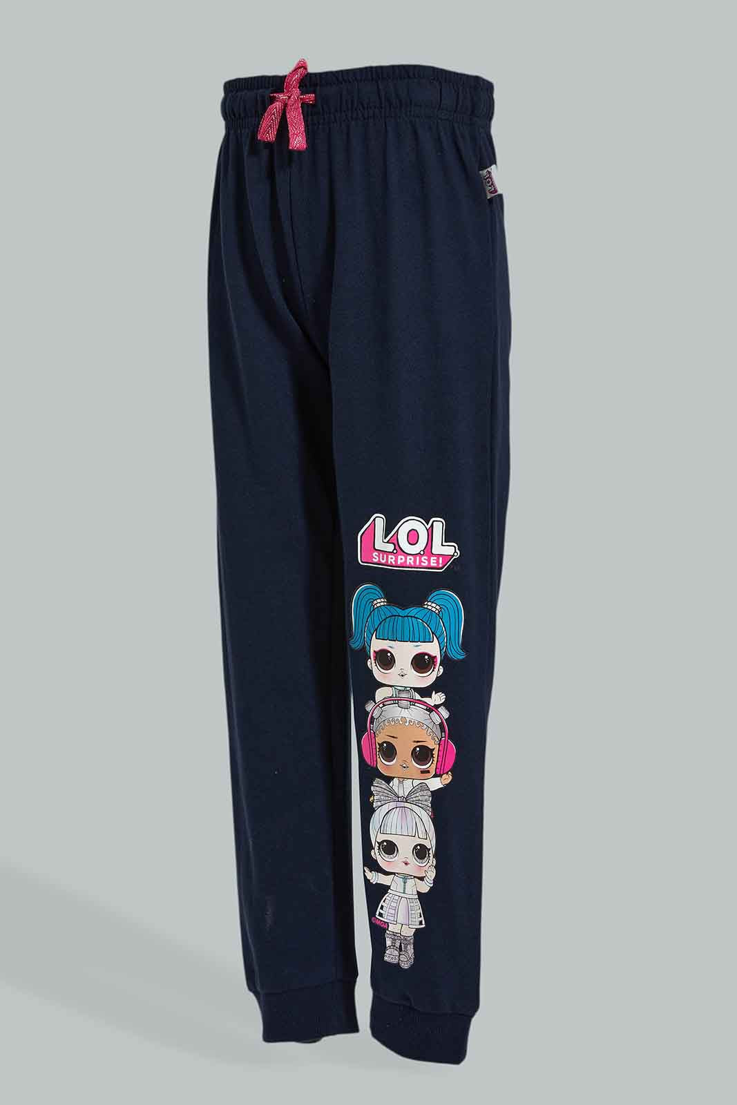 Redtag-Navy-Lol-Dolls-Jogger-Character,-Colour:Navy,-Filter:Girls-(2-to-8-Yrs),-Girls-Joggers,-New-In,-New-In-GIR,-Non-Sale,-Section:Kidswear,-TBL,-W21B-Girls-2 to 8 Years