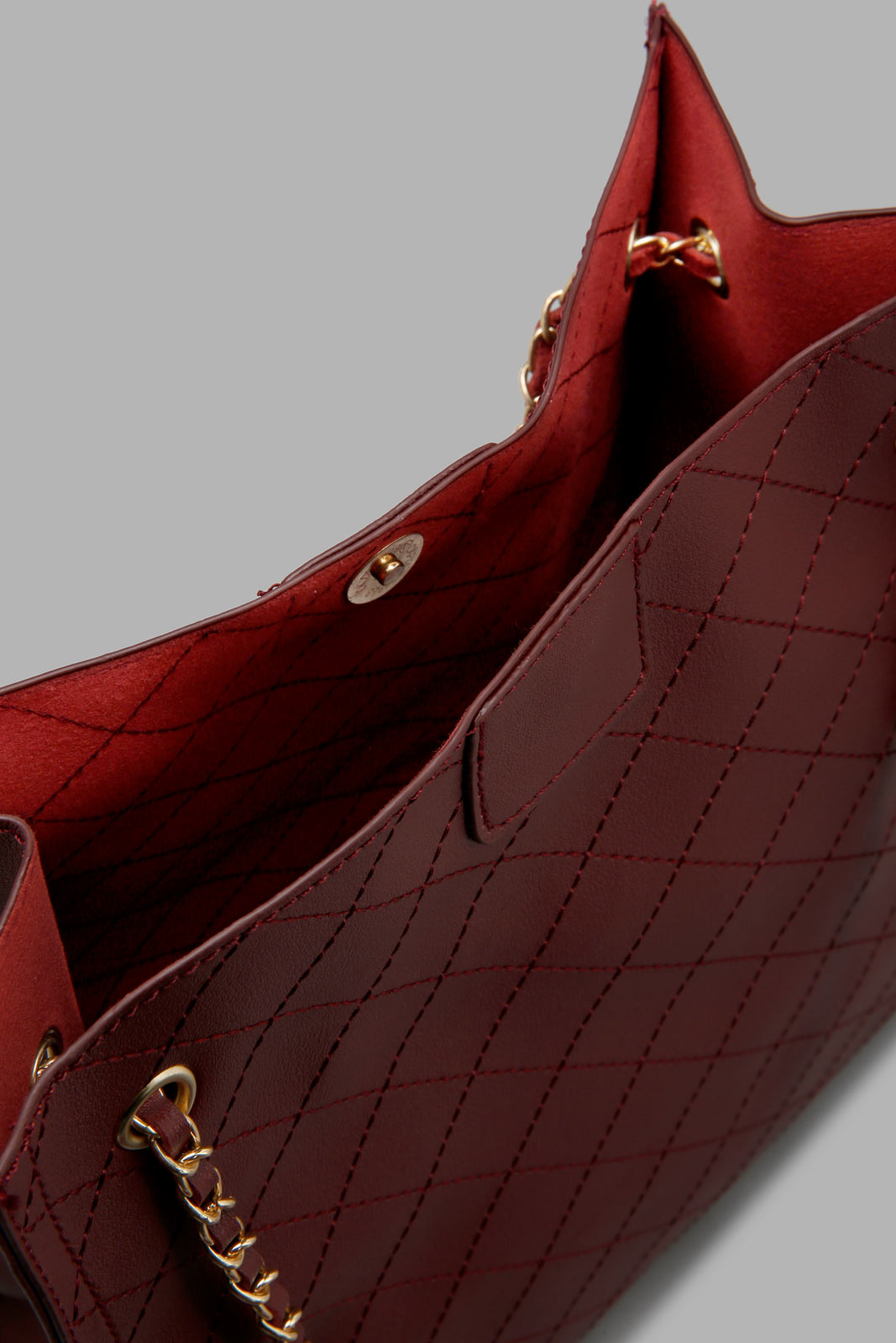 Redtag-Maroon-Tote-With-Quilting-Colour:Red,-Filter:Women's-Accessories,-New-In,-New-In-Women-ACC,-Non-Sale,-W21B,-Women-Handbags-Women-