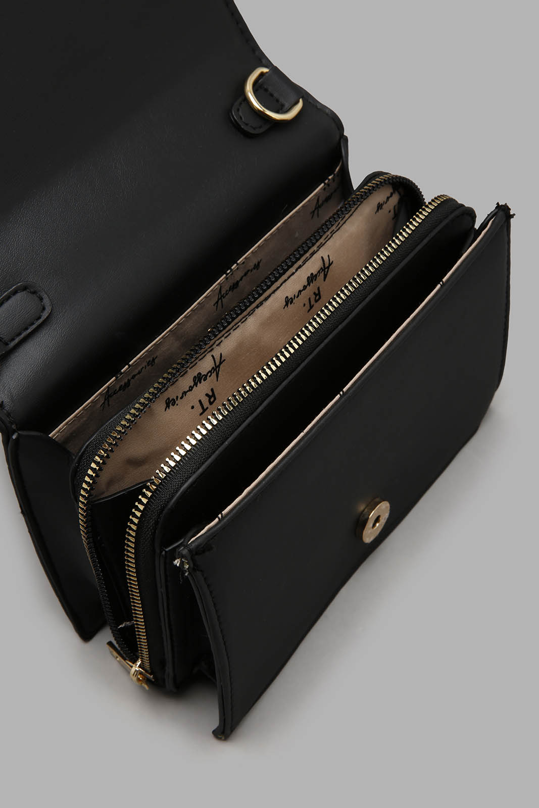Redtag-Black-Crossbody-With-Chocolate-Quilting-Cross-Body-Bags-Women-