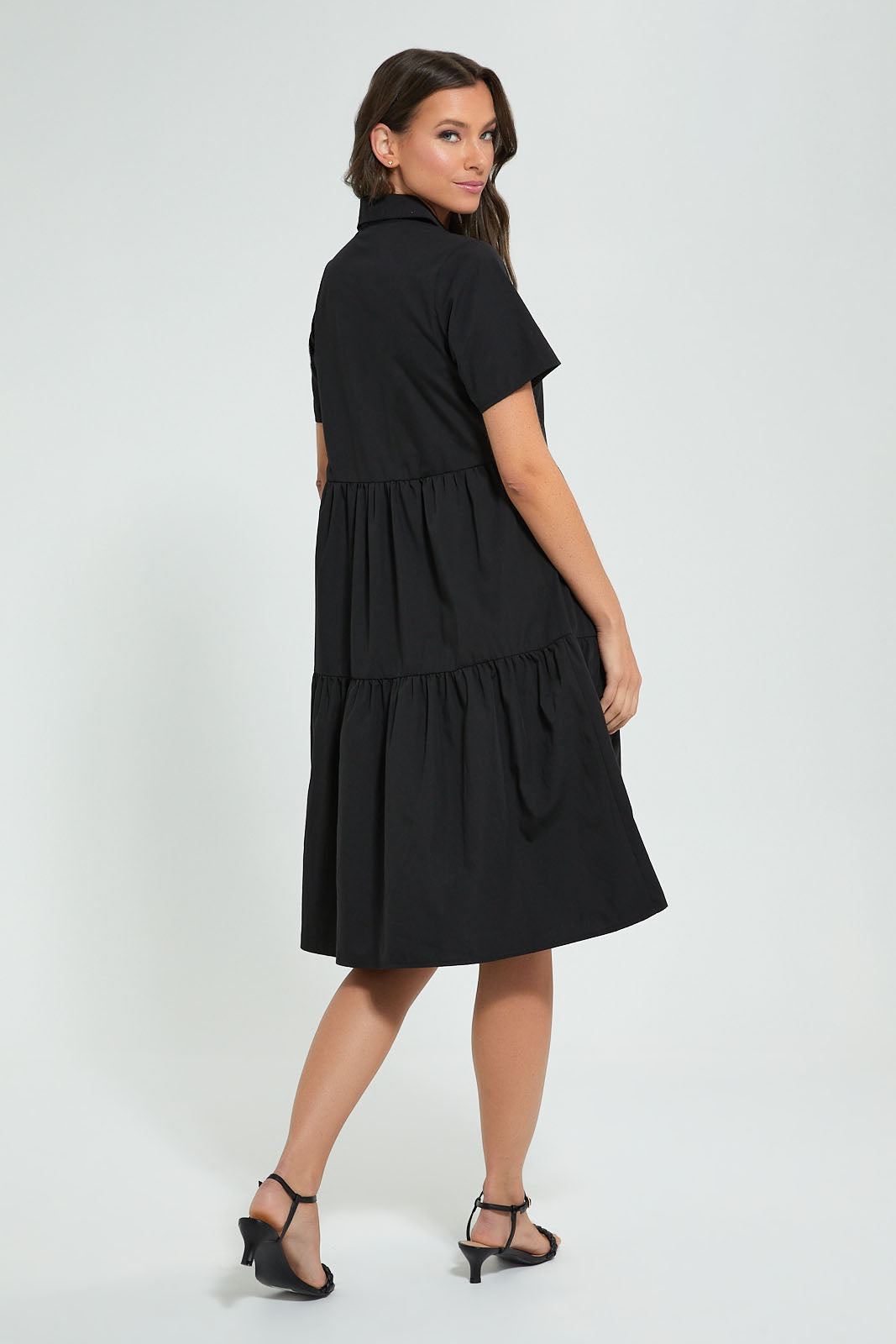 Redtag-Black-Tier-Dress-With-Bag-Celebrity-Dresses,-Colour:Black,-Filter:Women's-Clothing,-New-In,-New-In-LDC,-Non-Sale,-S22B,-Section:Women-Women's-