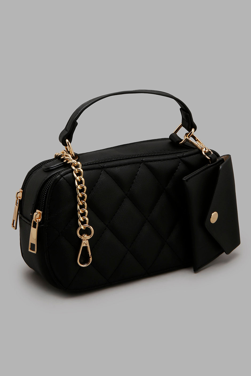 Redtag-Black-Crossbody-With-Quilting-And-Small-Pouch-Cross-Body-Bags-Women-