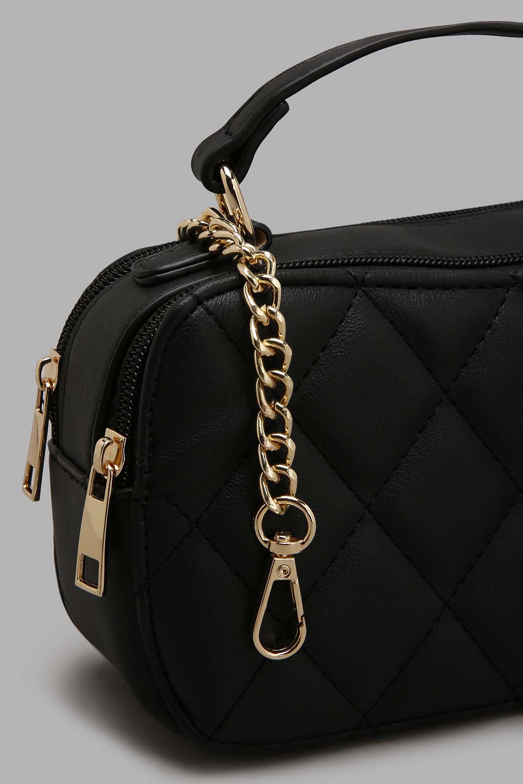 Redtag-Black-Crossbody-With-Quilting-And-Small-Pouch-Cross-Body-Bags-Women-