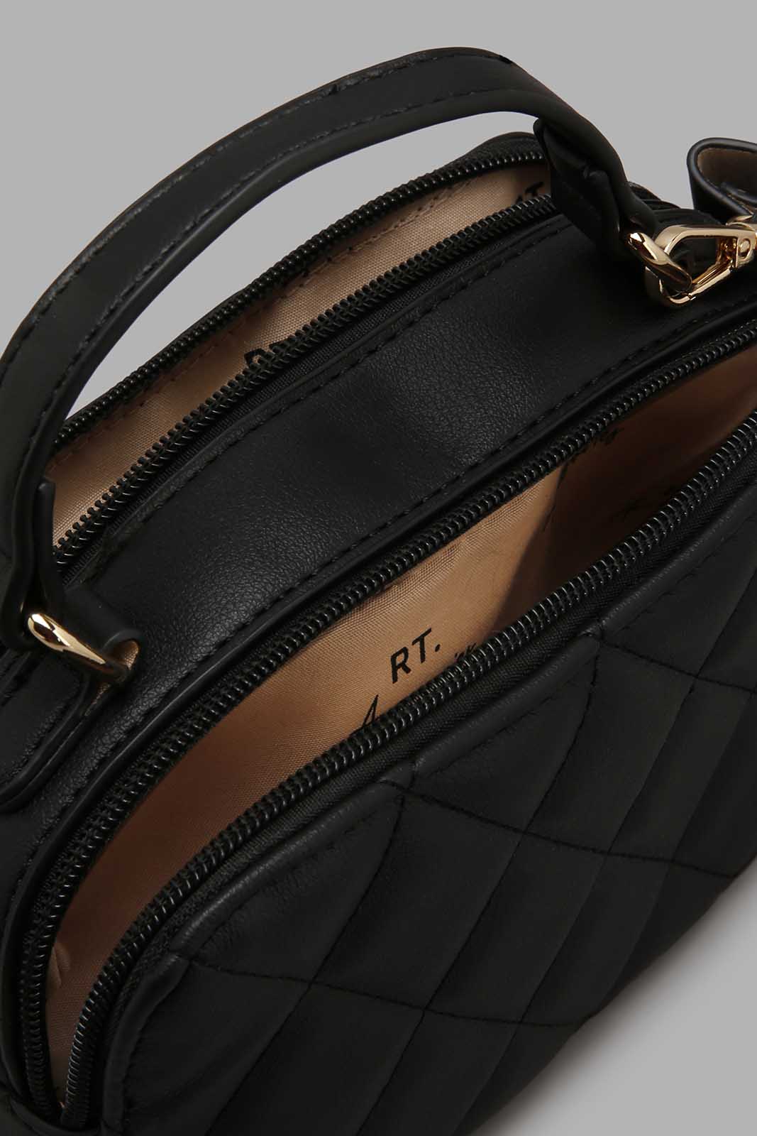 Redtag-Black-Crossbody-With-Quilting-And-Small-Pouch-Cross-Body-Bags-Women-