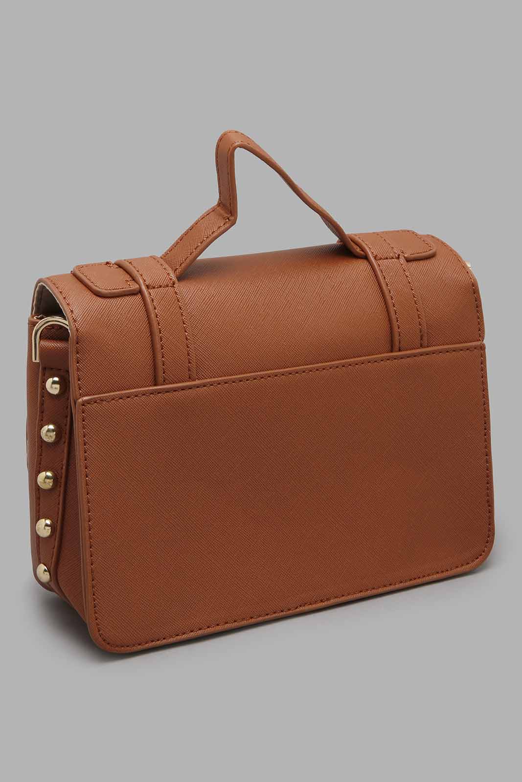 Redtag-Tan-Day-Bag-Satchel-With-Stud-Embellishment-Cross-Body-Bags-Women-