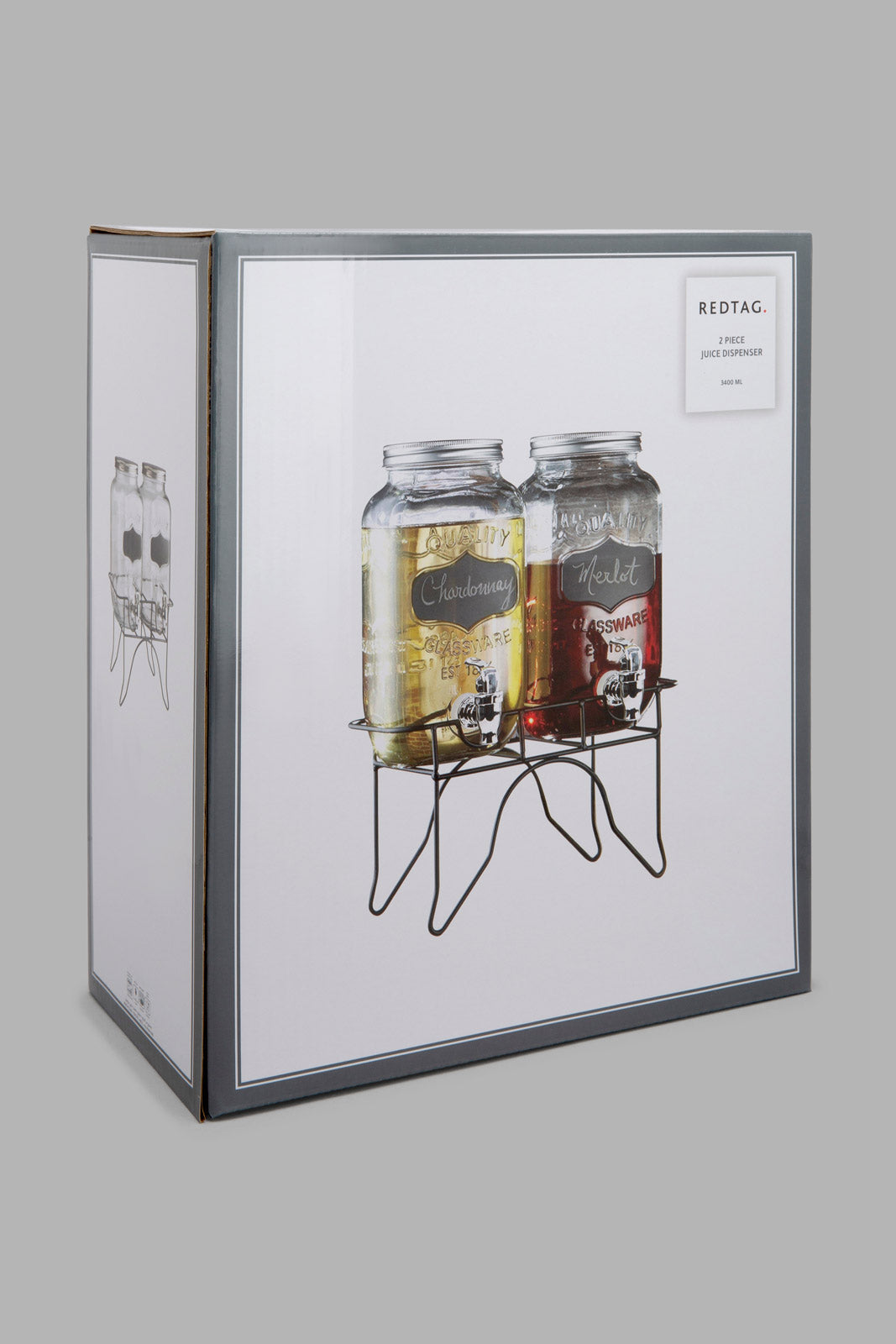 Redtag-Clear-Beverage-Dispenser-With-Stand-(2-Piece)-Beverage-Dispenser-Home-Dining-