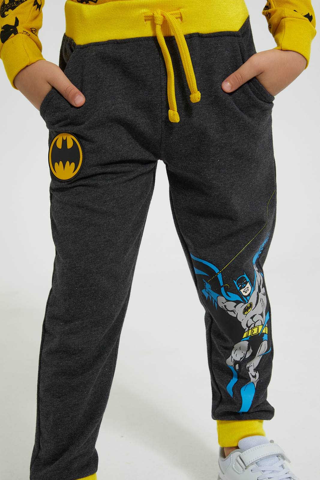 Redtag-Charcoal-Batman-Jog-Pant-Joggers-Boys-2 to 8 Years