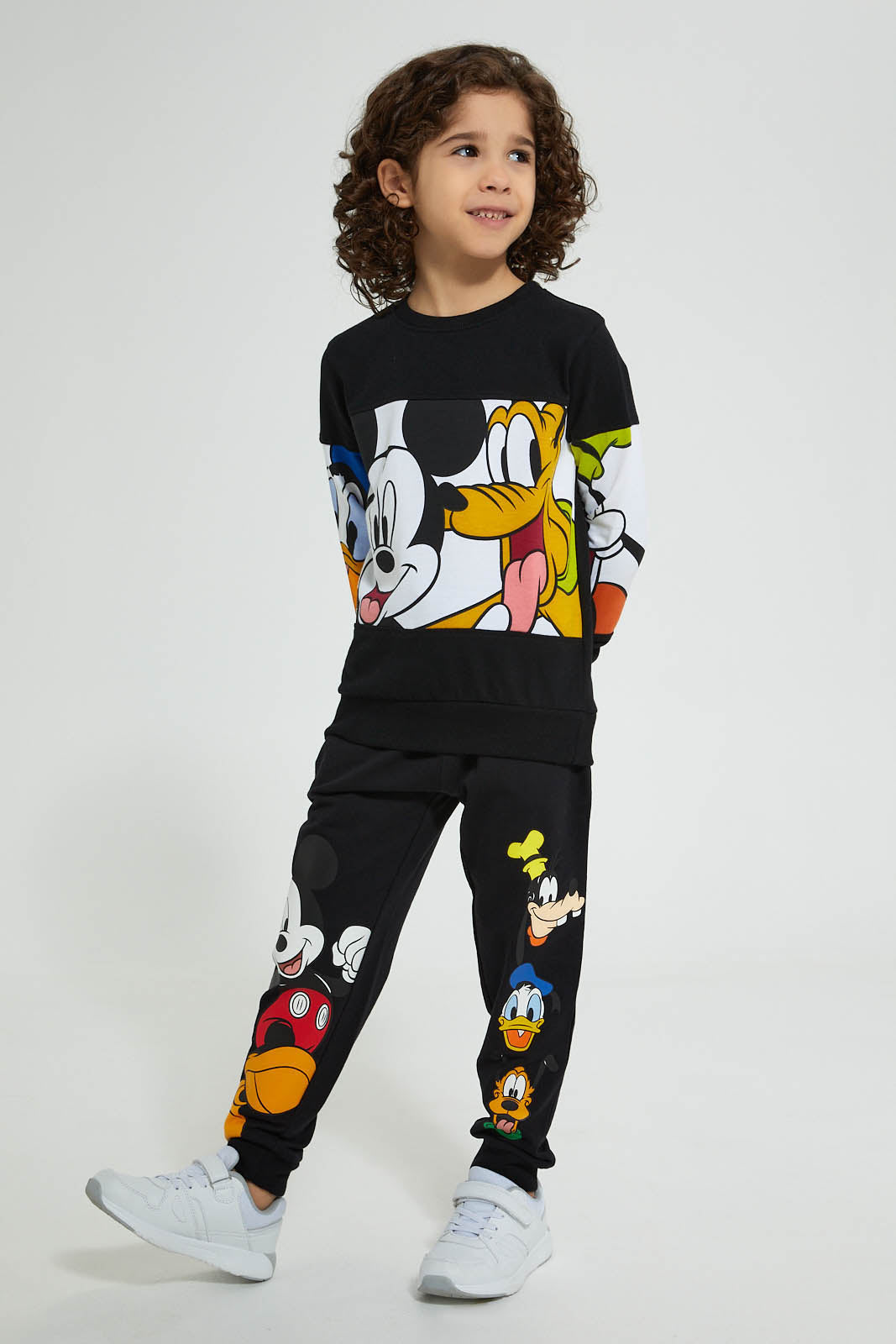 Redtag-Black-Mickey-Mouse-Jog-Pant-Joggers-Boys-2 to 8 Years