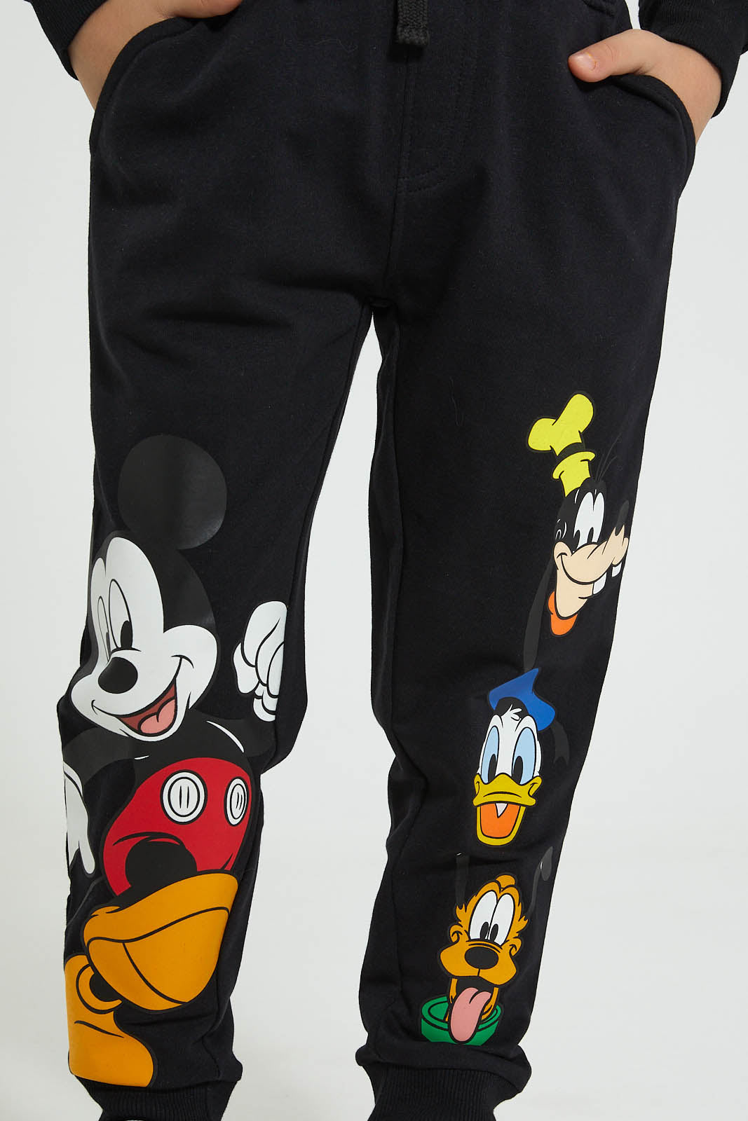Redtag-Black-Mickey-Mouse-Jog-Pant-Joggers-Boys-2 to 8 Years