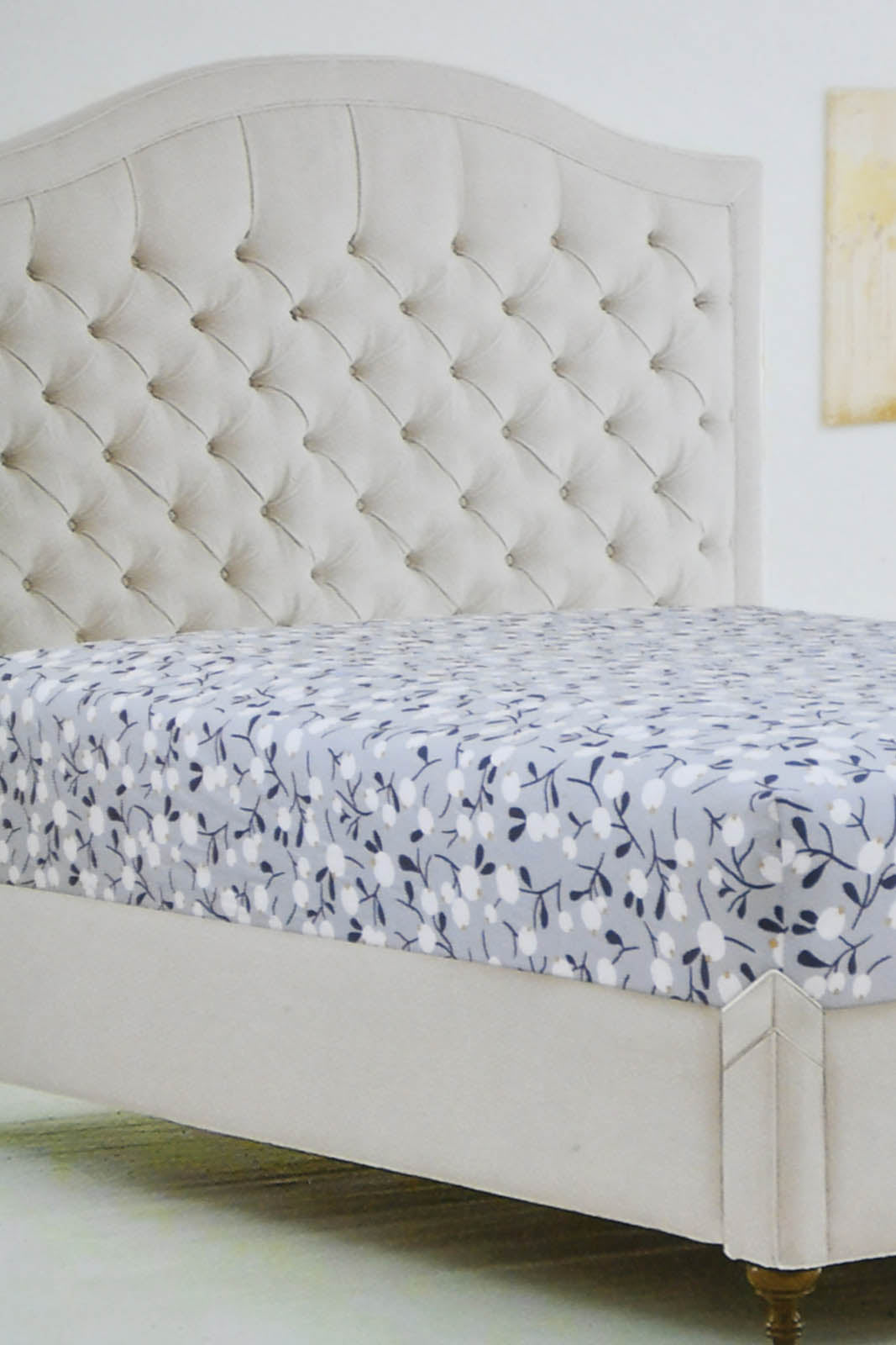 Teal Floral Fitted Sheet (Super King Size)