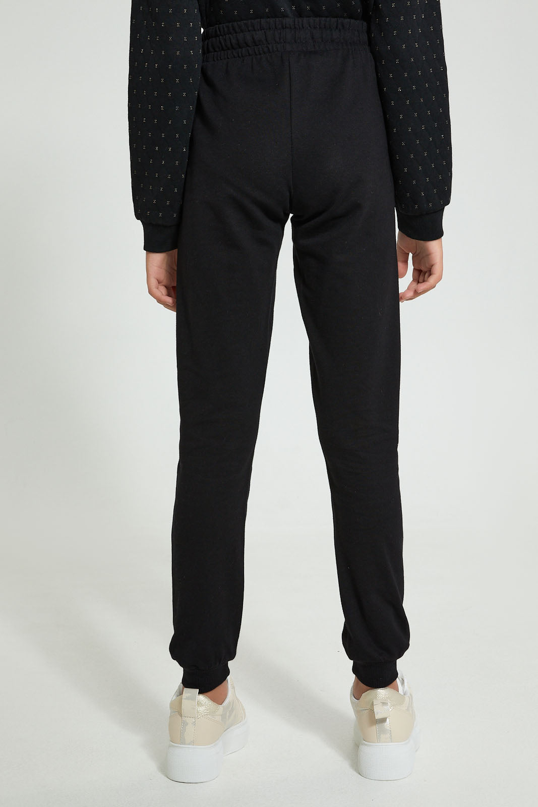 Redtag-Black-Basic-Track-Pant-Joggers-Senior-Girls-9 to 14 Years