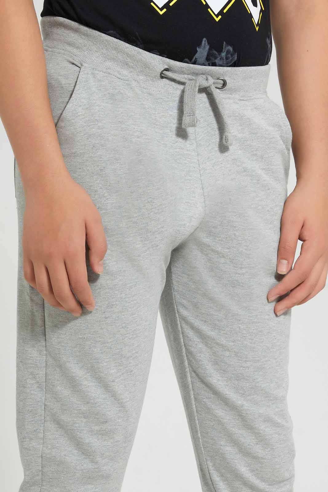 Redtag-Grey-Jogger-with-Elasticated-Waistband-Joggers-Senior-Boys-9 to 14 Years