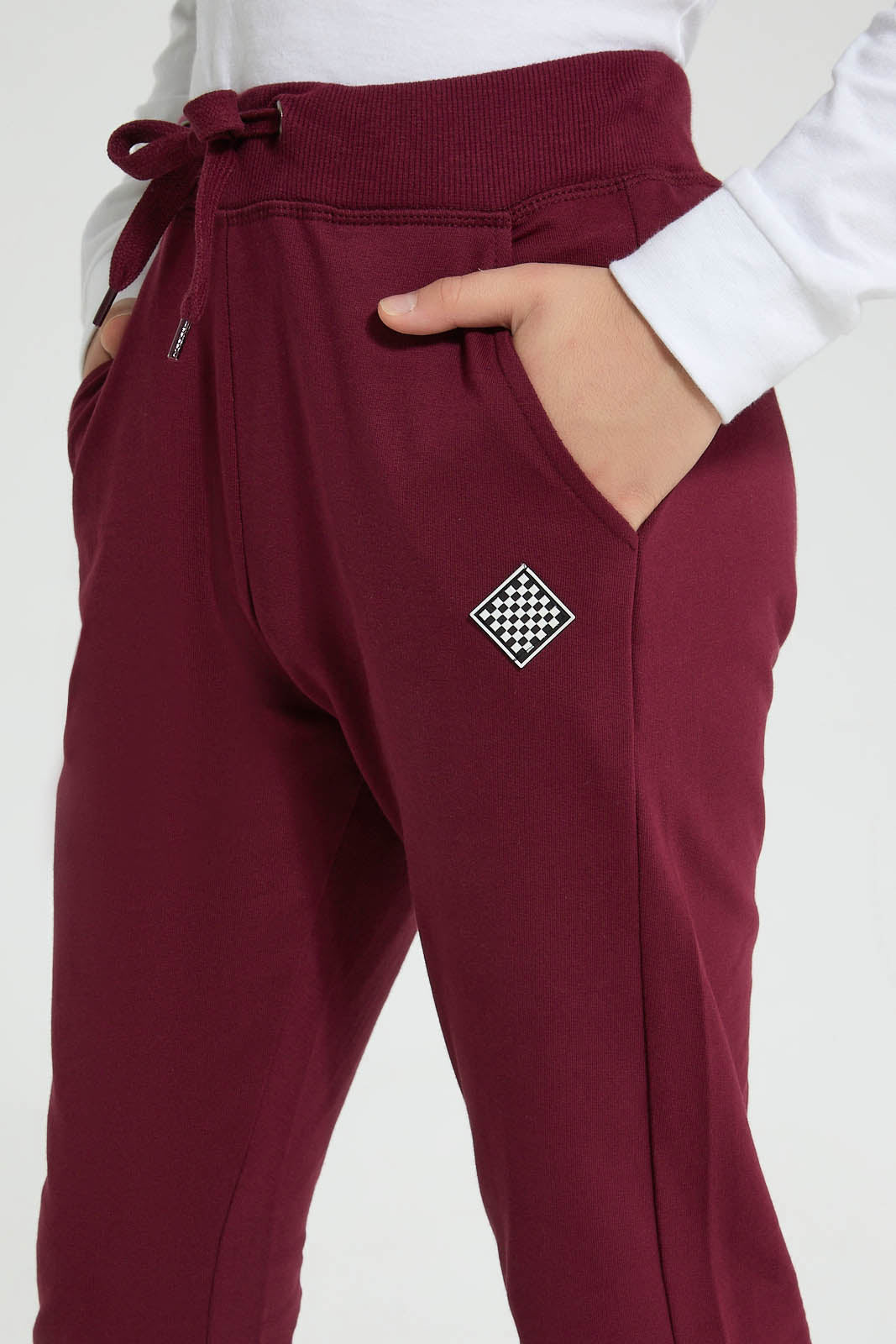 Redtag-Burgundy-Table-Active-Pant-Joggers-Senior-Boys-9 to 14 Years