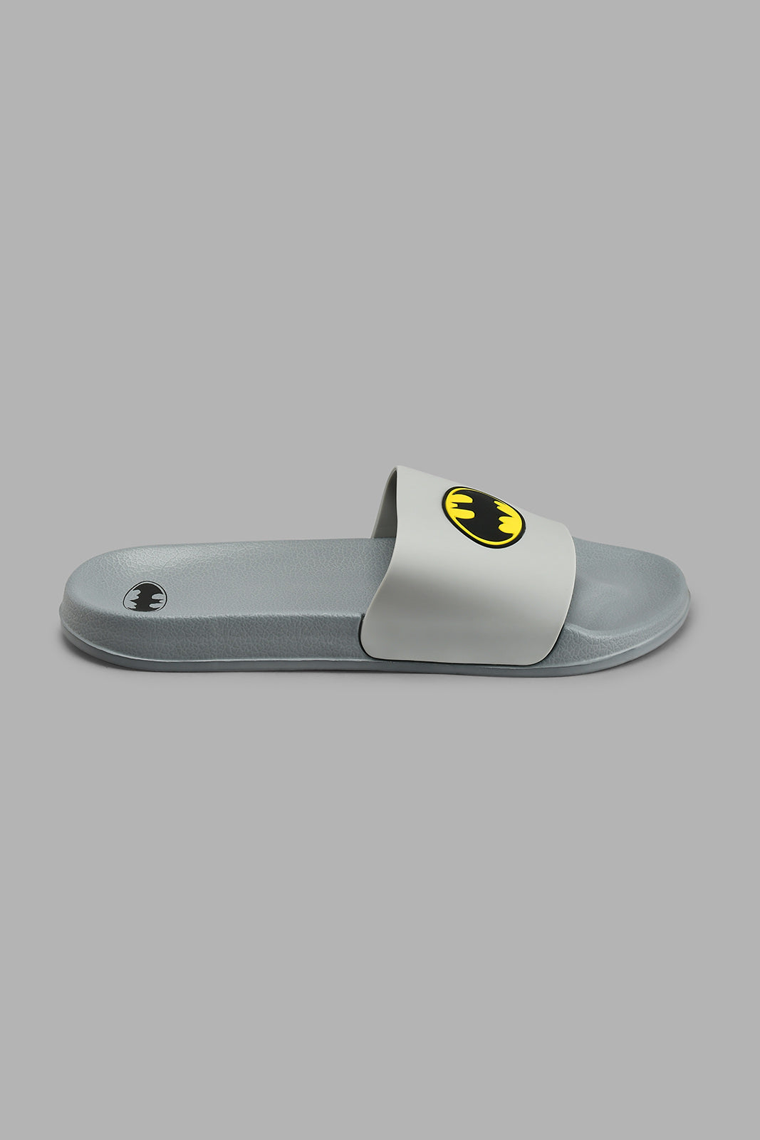 Redtag-Grey-Batman-Character-Slide-Character,-Colour:Grey,-Filter:Men's-Footwear,-Men-Flip-Flops,-New-In,-New-In-Men-FOO,-Non-Sale,-S22A,-Section:Men-Men's-