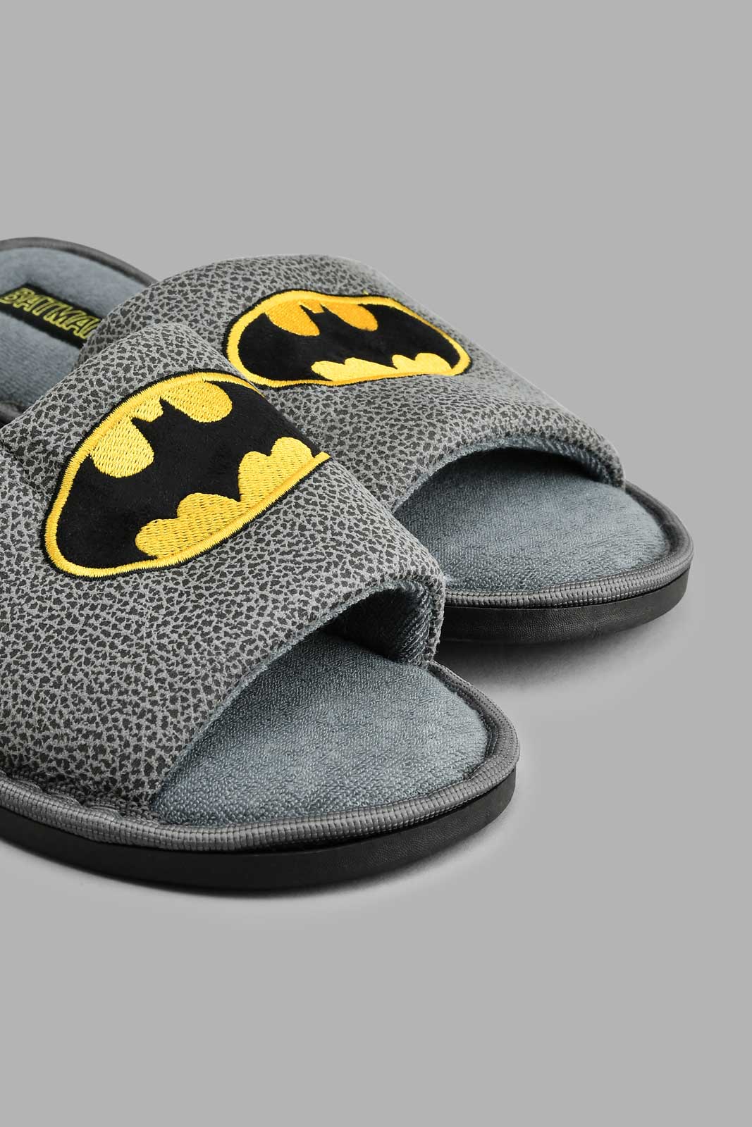 Redtag-Grey-Batman-Character-Slipper-Colour:Grey,-Filter:Men's-Footwear,-Men-Slippers,-New-In,-New-In-Men-FOO,-Non-Sale,-S22A,-Section:Men-Men's-