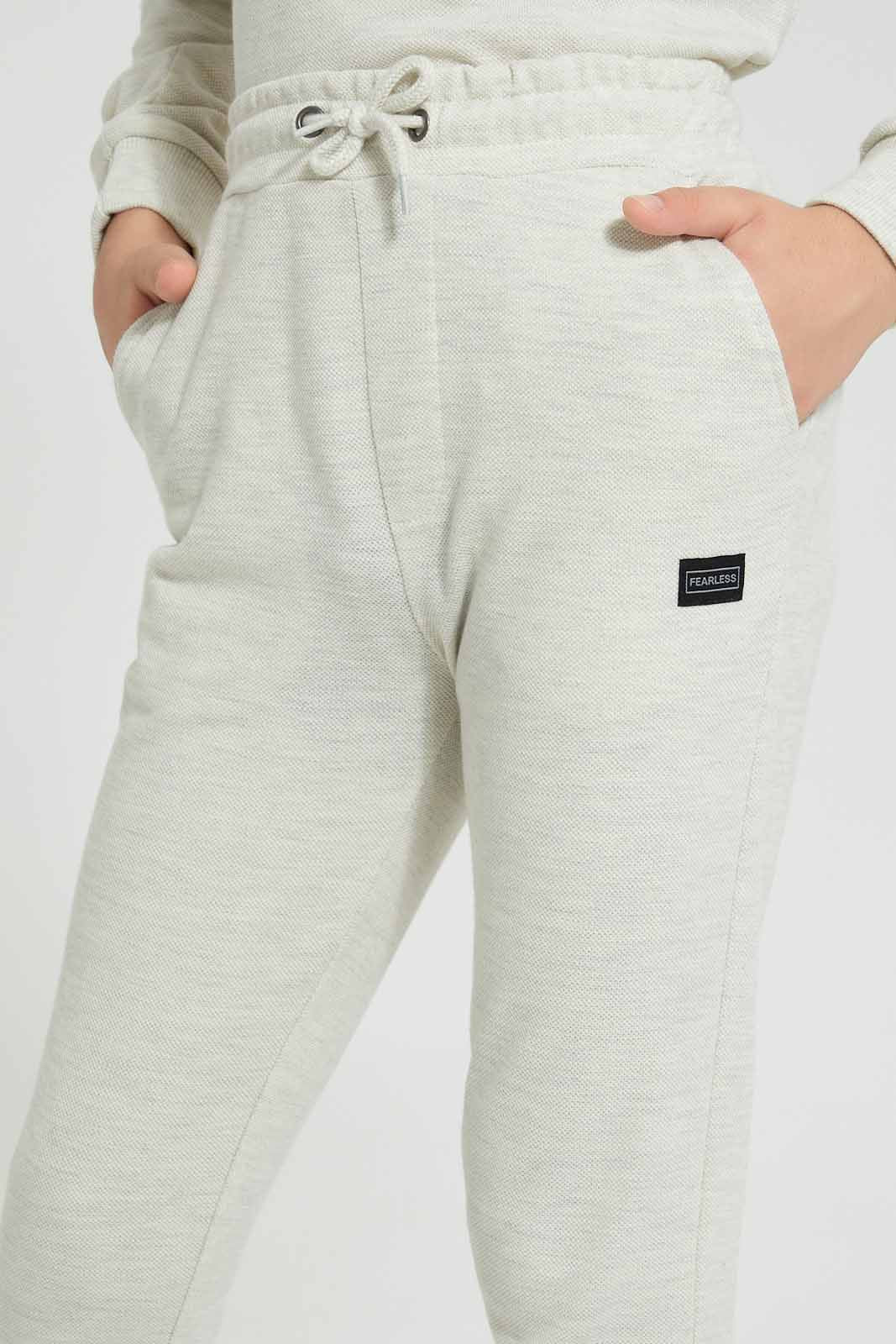 Redtag-Beige-Pique-Active-Pant-Joggers-Senior-Boys-9 to 14 Years
