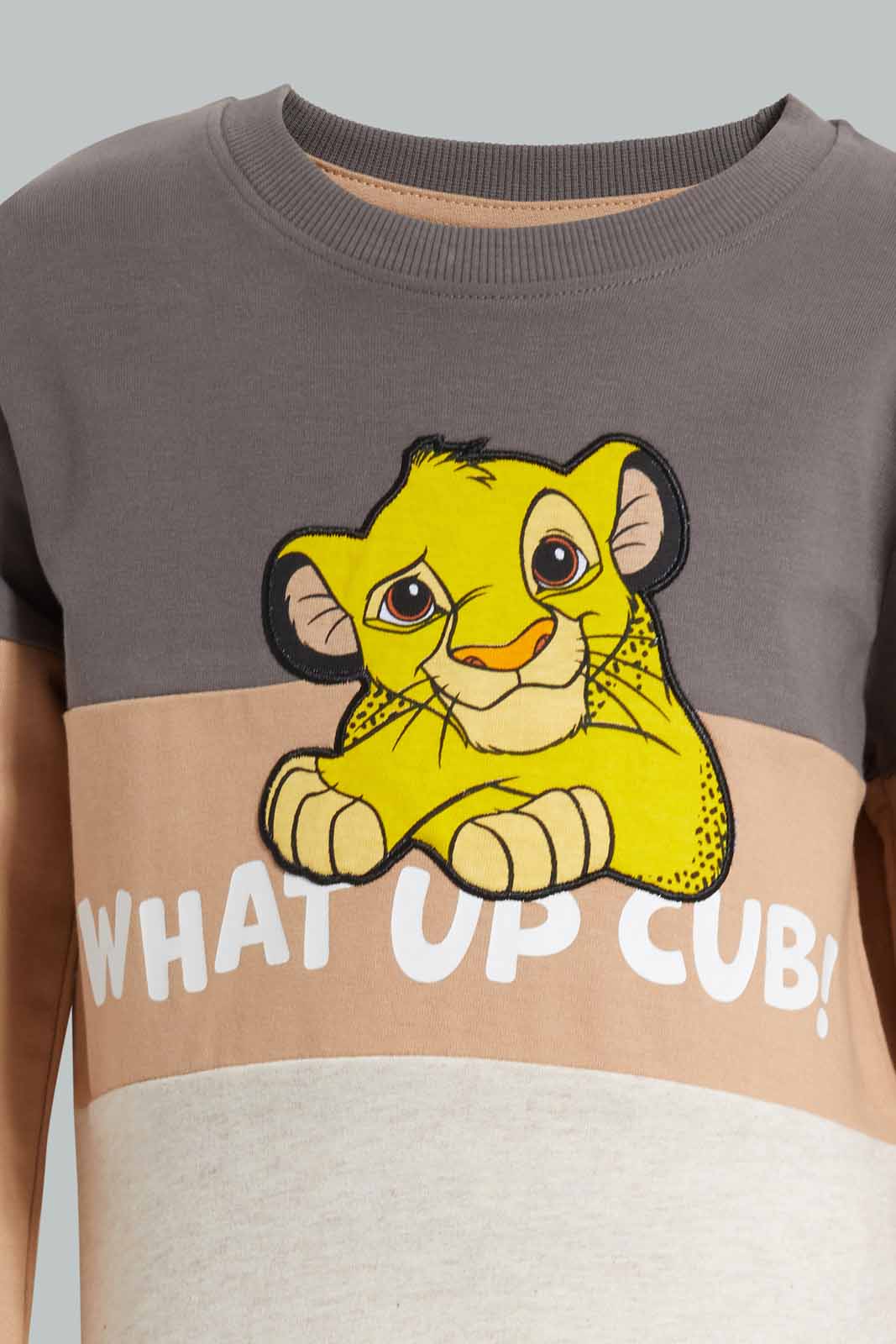 Redtag-Grey-Lion-King-Jogsuit-BOY-Jog-Sets,-Category:Jog-Sets,-CHR,-Colour:Grey,-Deals:Sale,-Filter:Boys-(2-to-8-Yrs),-S22A,-Sale,-Sale-BOY-APL,-Section:Kidswear-Boys-