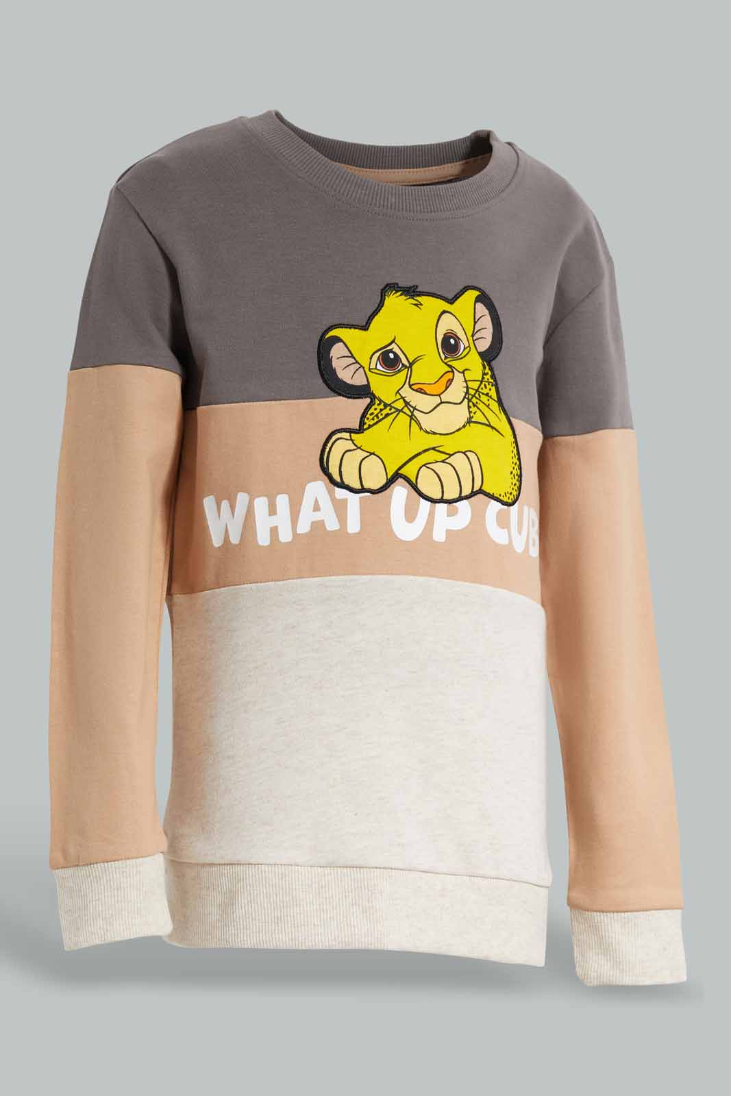 Redtag-Grey-Lion-King-Jogsuit-BOY-Jog-Sets,-Category:Jog-Sets,-CHR,-Colour:Grey,-Deals:Sale,-Filter:Boys-(2-to-8-Yrs),-S22A,-Sale,-Sale-BOY-APL,-Section:Kidswear-Boys-