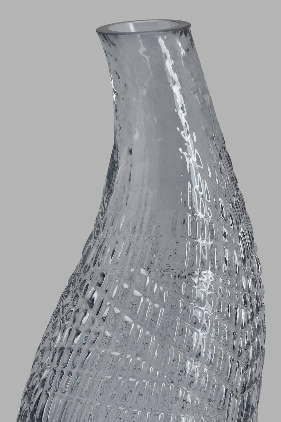 Redtag-Blue-Embossed-Vase-(M)-Vase-Home-Decor-