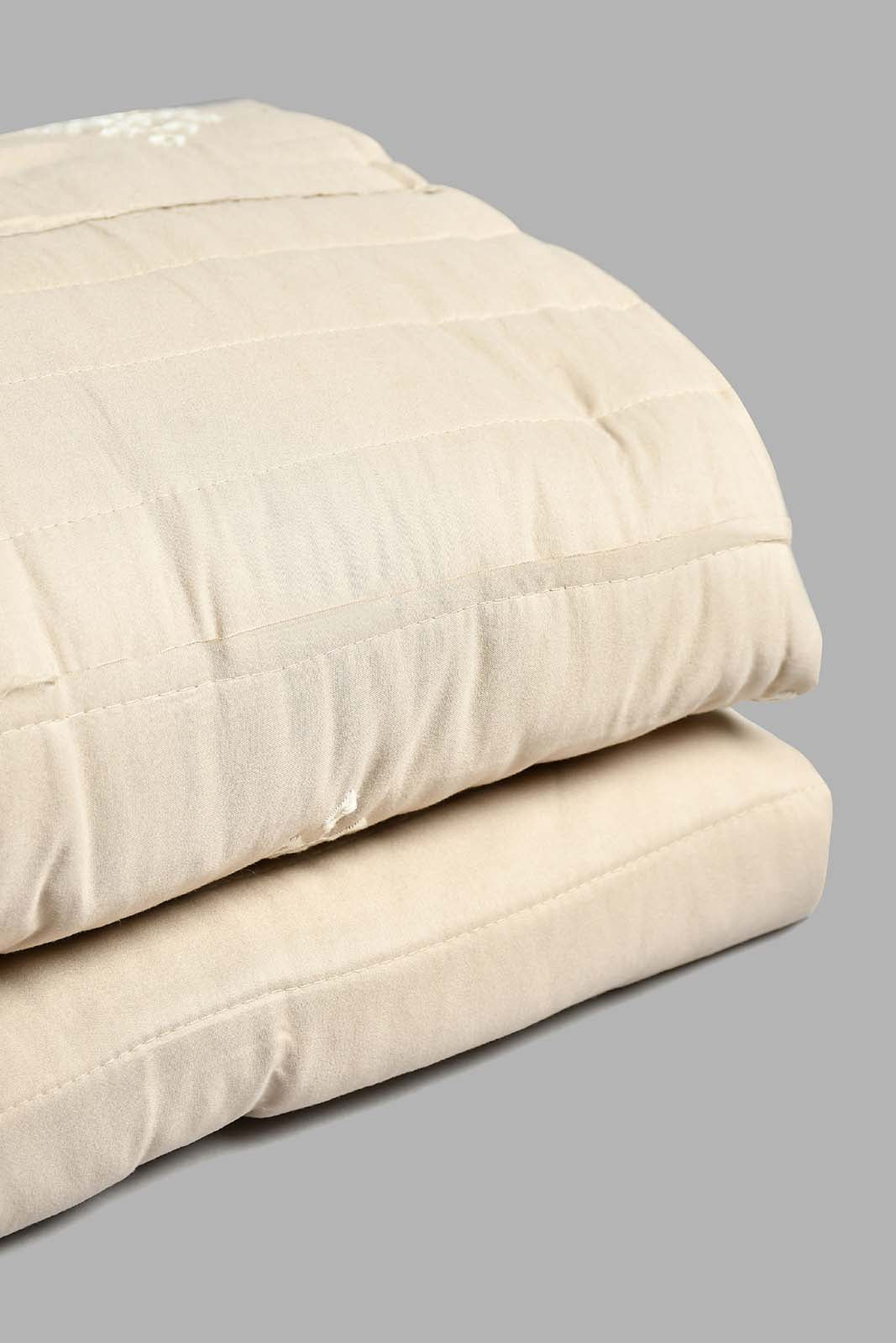 Redtag-Beige-Eyelet-Embroidered-3-Pieces-Bedspread-Set
-(Double-Size)-Category:Bedspreads,-Colour:Beige,-Filter:Home-Bedroom,-HMW-BED-Bedspreads,-MISTANA,-New-In,-New-In-HMW-BED,-Non-Sale,-S22A,-Section:Homewares-Home-Bedroom-
