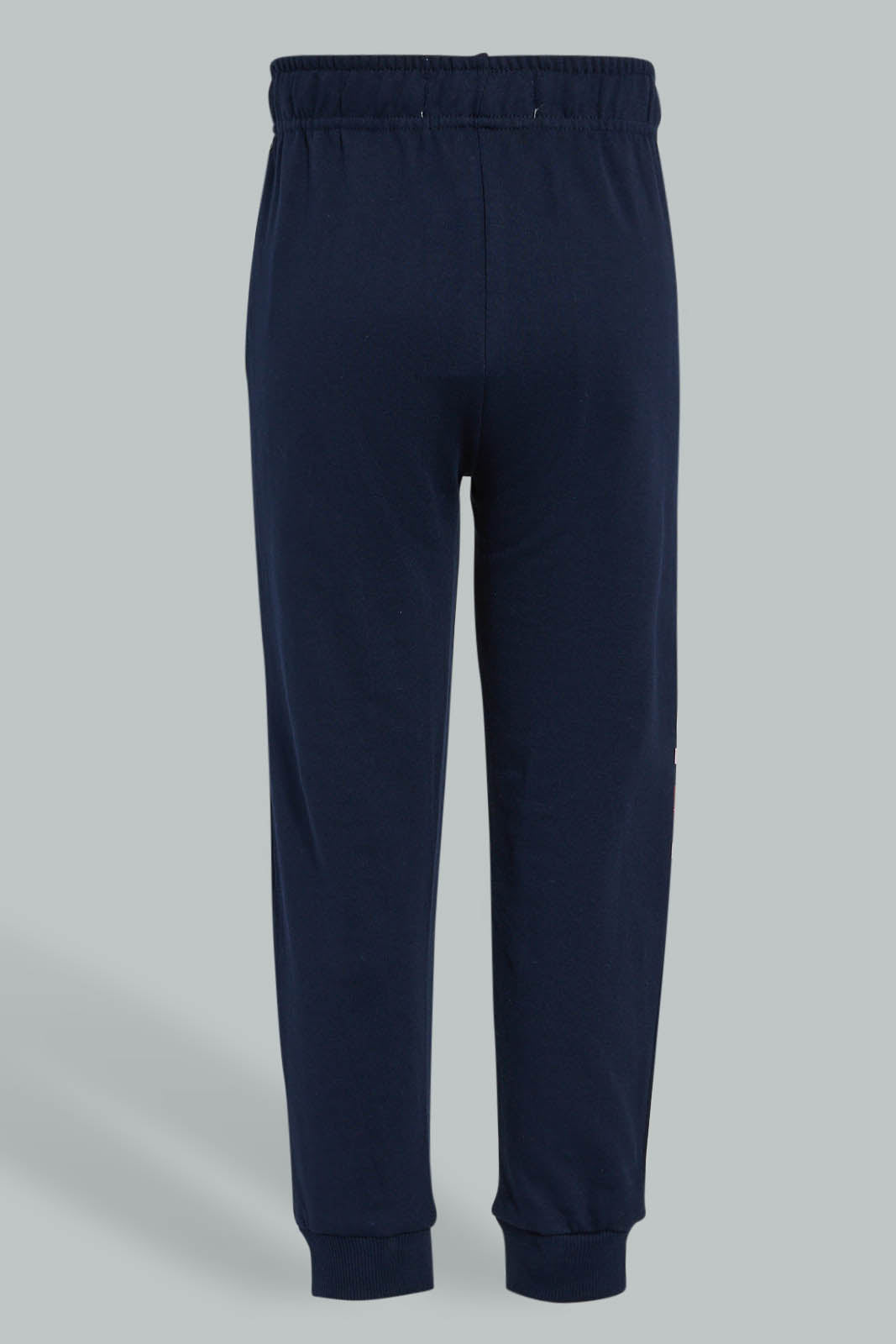 Redtag-Navy-Slogan-Print-Track-Joggers-Girls-2 to 8 Years