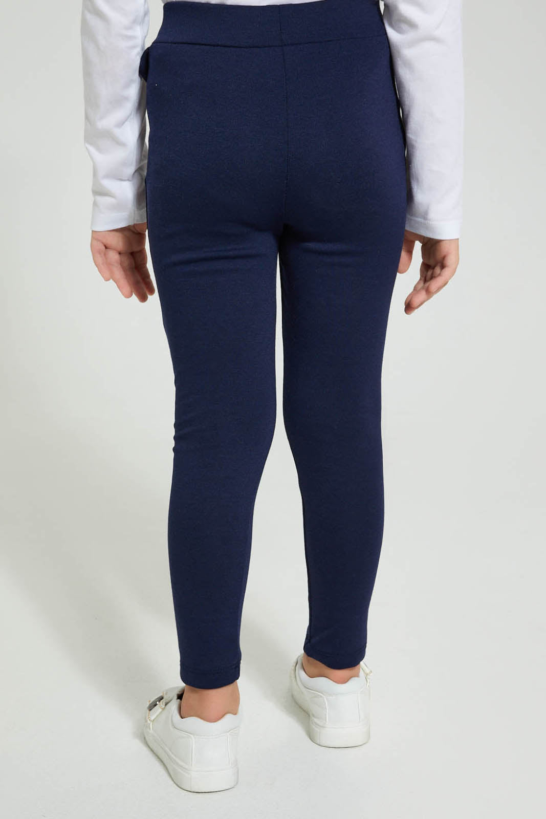 Navy Buttoned Jegging