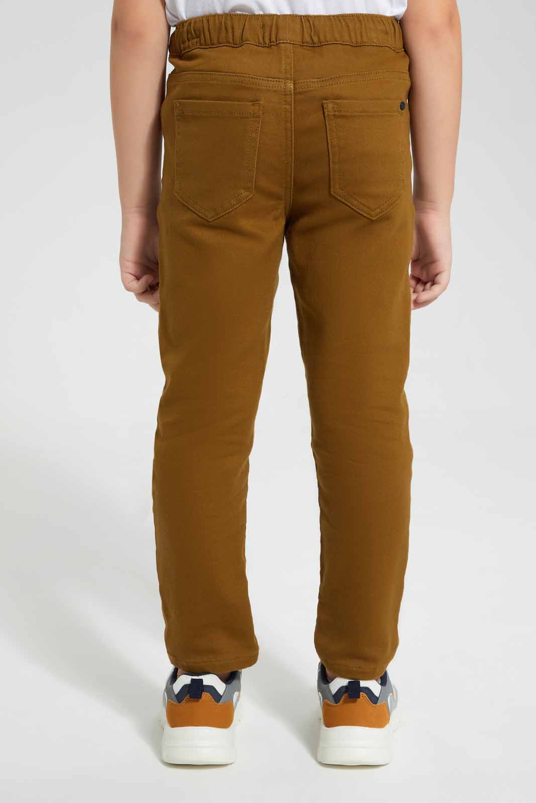 Redtag-Tan-Brown-Elasticated-Knit-Denim-Jean-BOY-Jeans,-Category:Jeans,-Colour:Tan,-Deals:Sale,-Filter:Boys-(2-to-8-Yrs),-S22A,-Sale,-Sale-BOY-APL,-Section:Kidswear--
