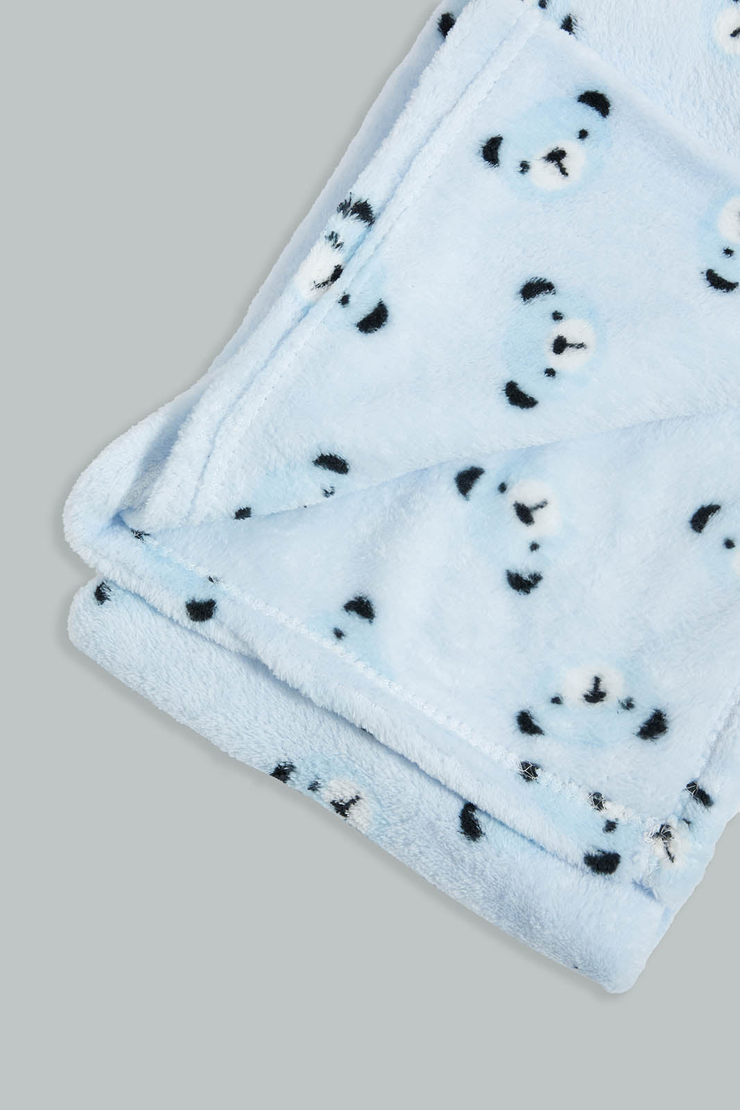 Redtag-Blue-Bear-Fluffy-Blanket-Baby-Blankets-Baby-0 to 12 Months